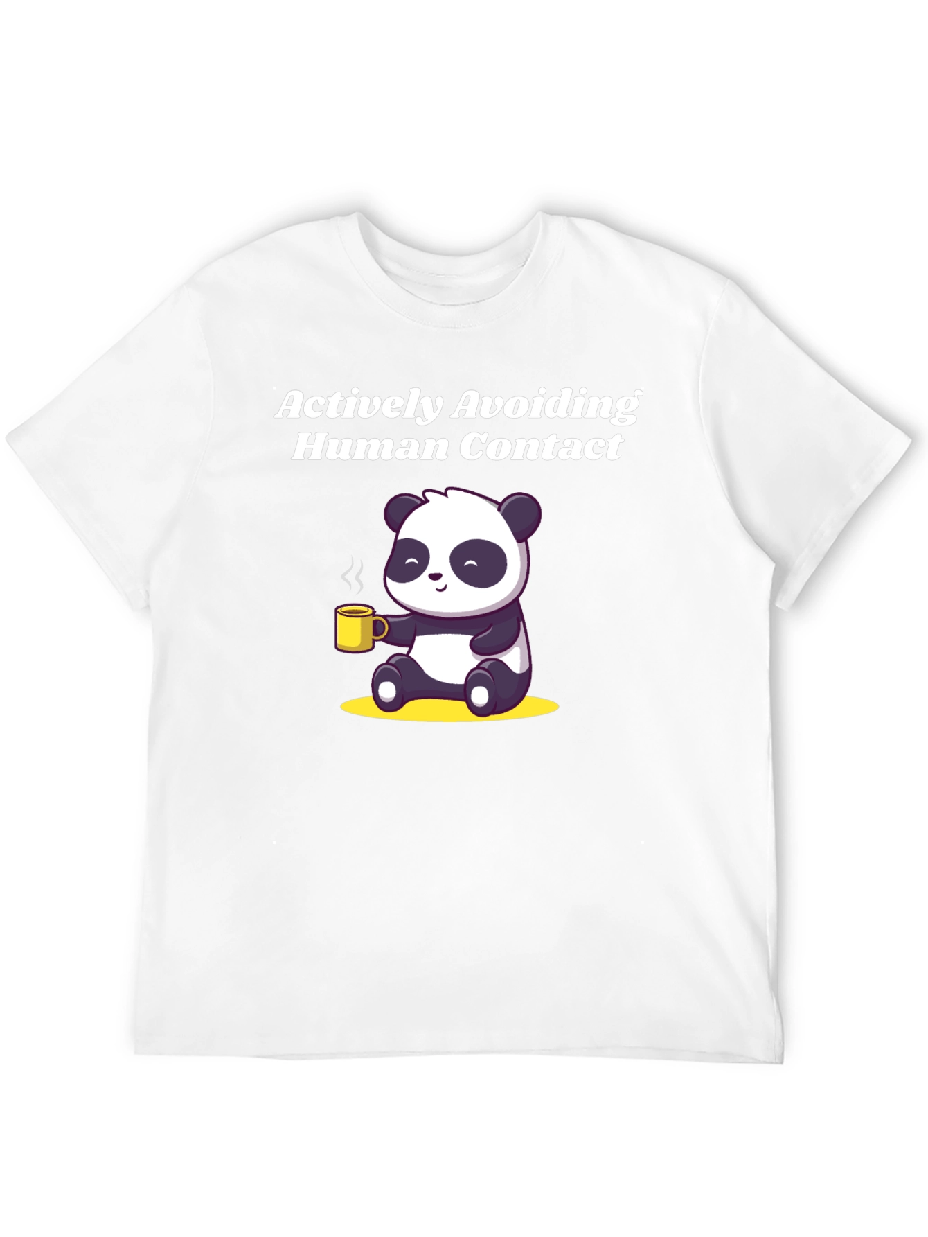 Actively Avoiding Human Contact Panda T-Shirt