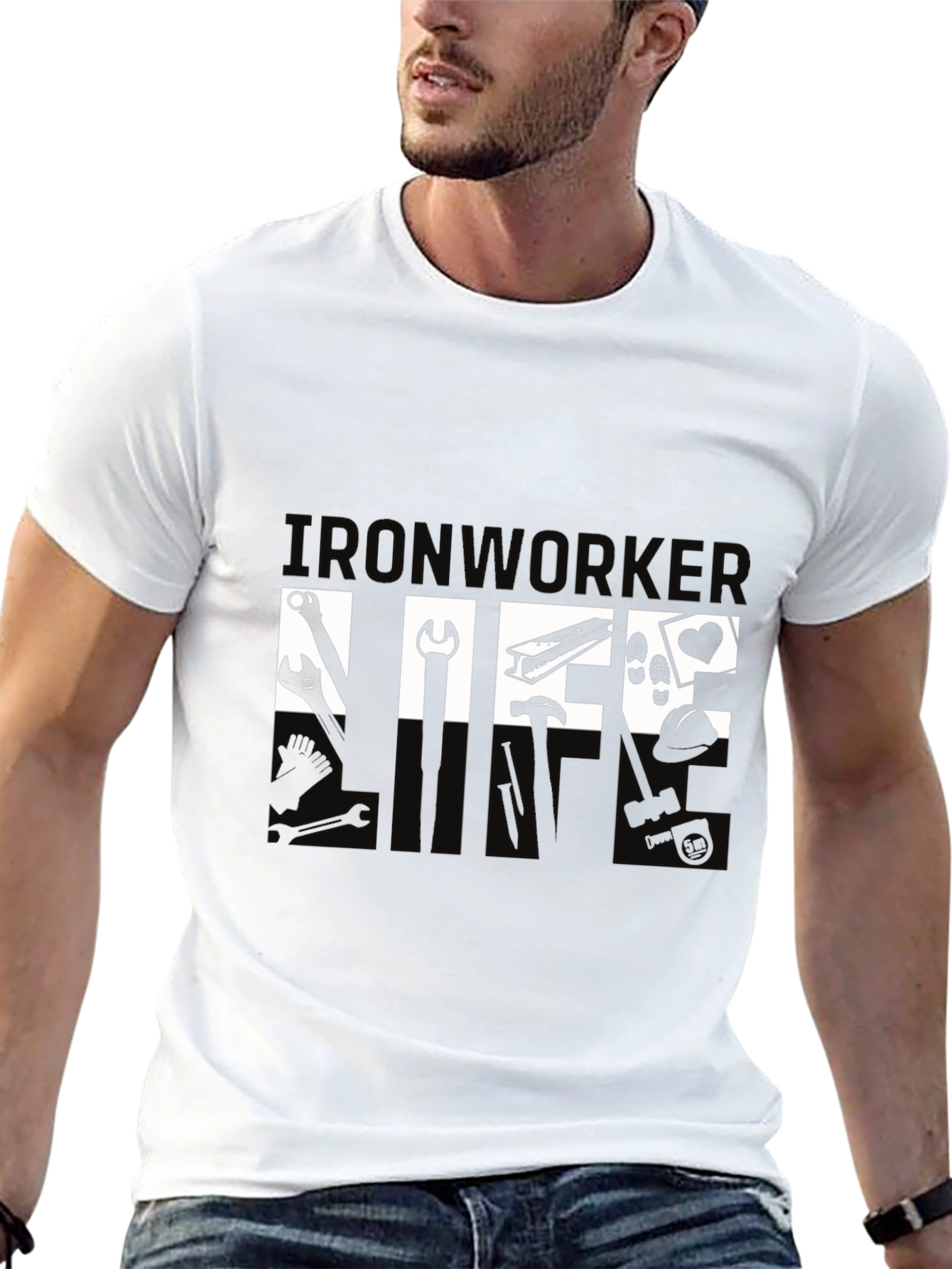 Ironworker Life T-Shirt - Black Graphic Tee
