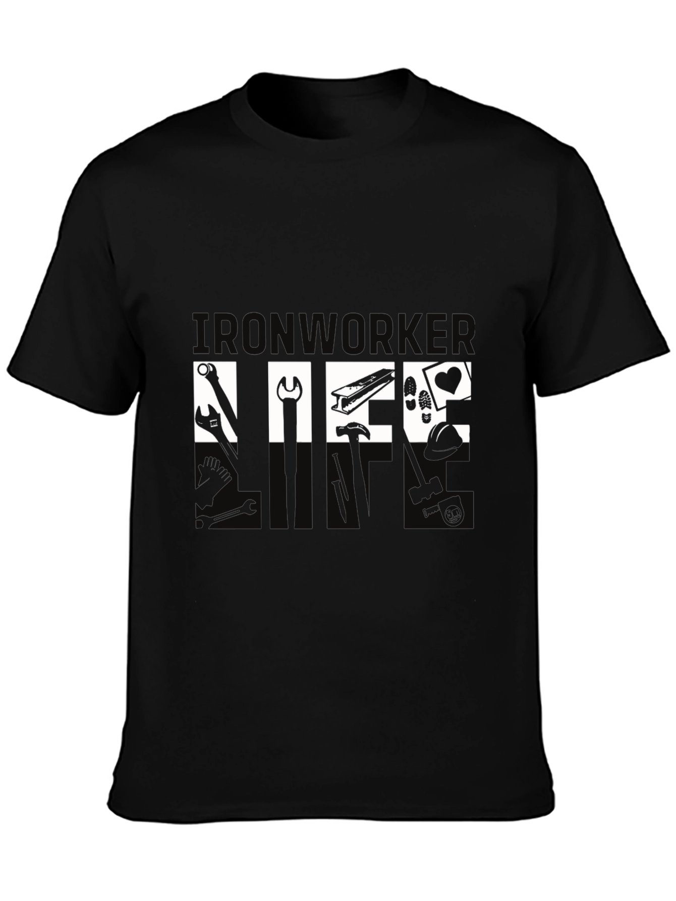 Ironworker Life T-Shirt - Black Graphic Tee
