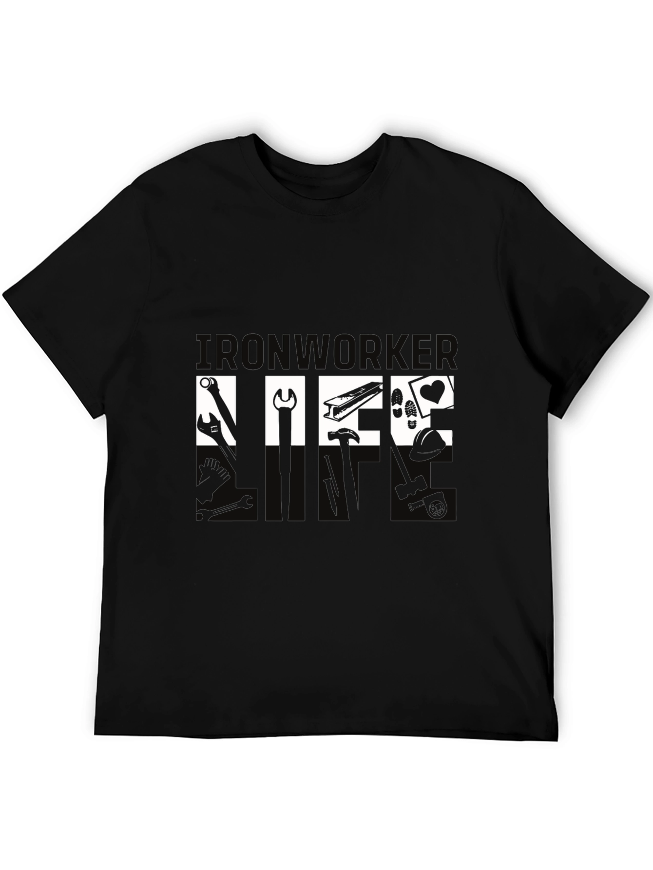 Ironworker Life T-Shirt - Black Graphic Tee