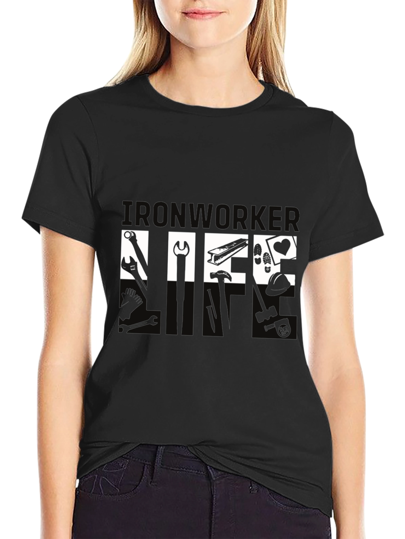 Ironworker Life T-Shirt - Black Graphic Tee