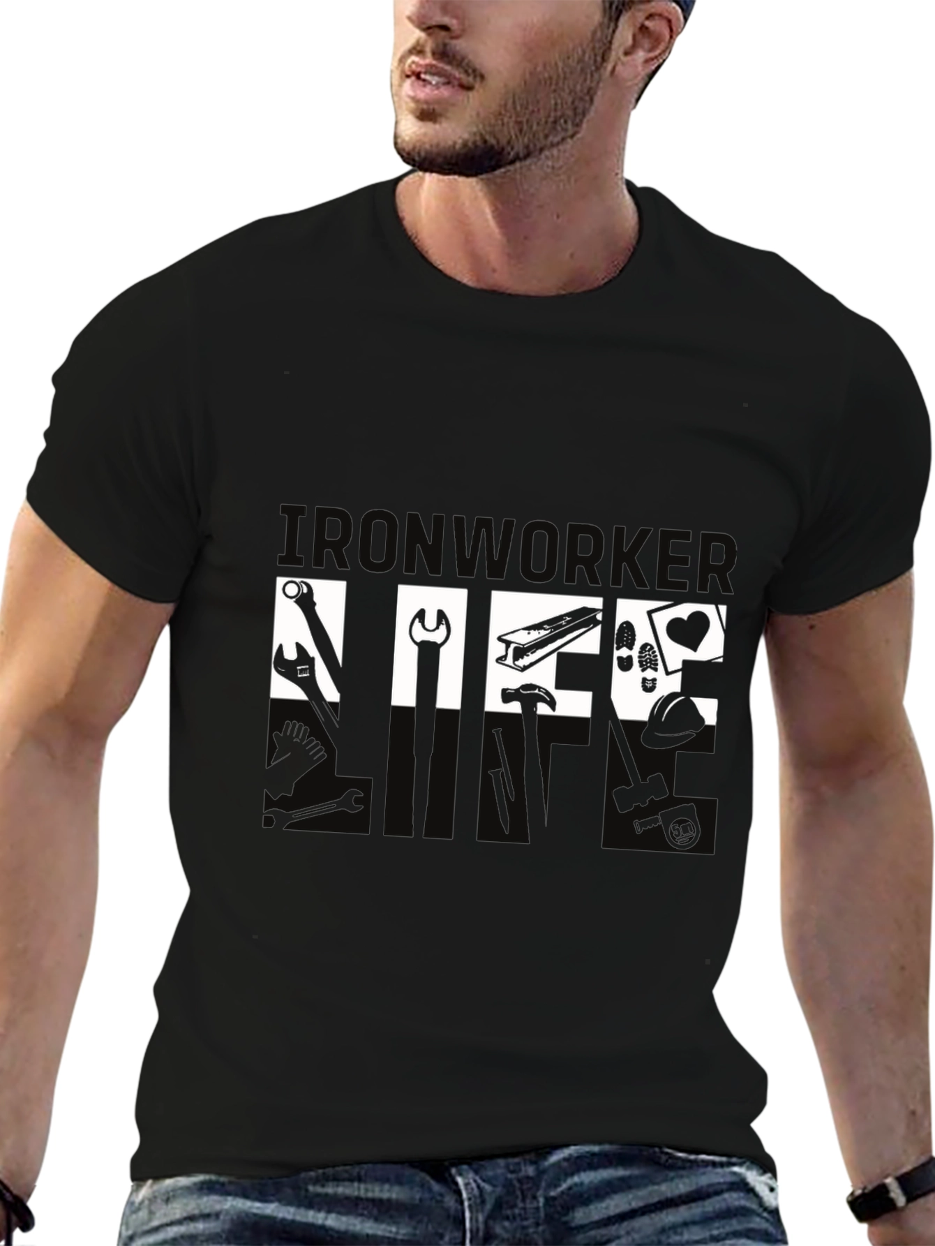 Ironworker Life T-Shirt - Black Graphic Tee