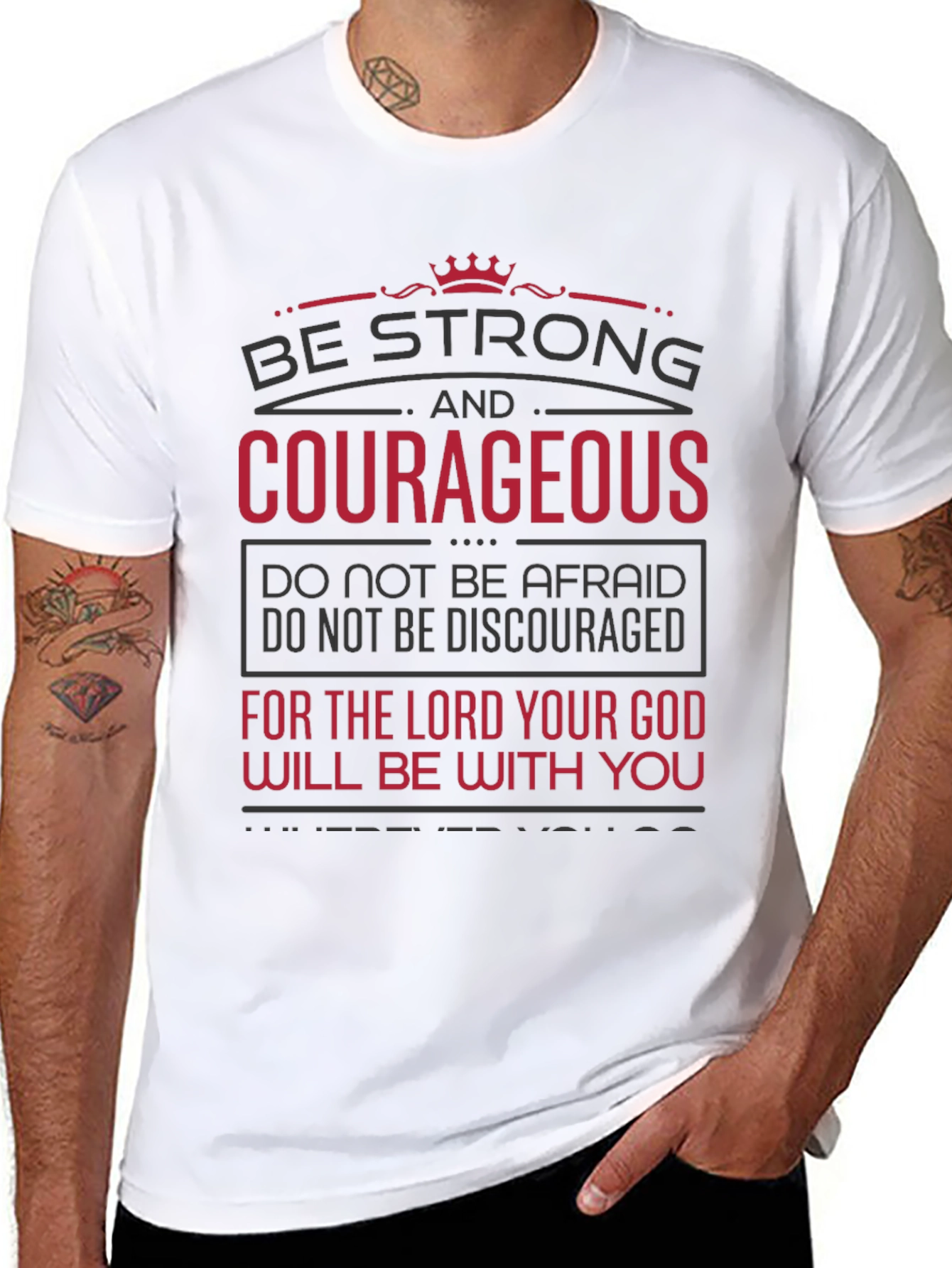 Be Strong & Courageous Graphic Tee - Christian Inspired