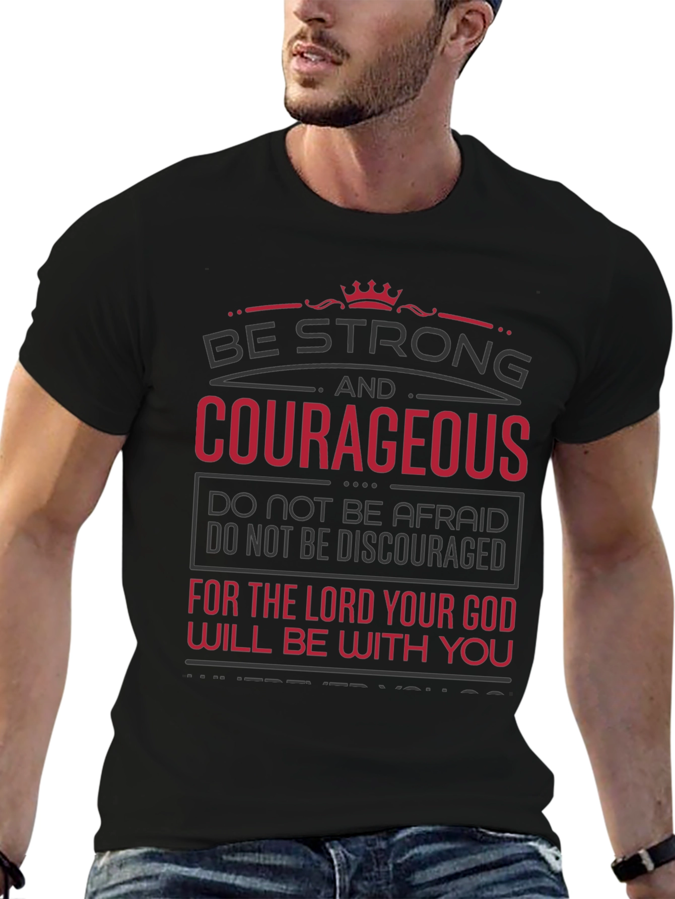 Be Strong & Courageous Graphic Tee - Christian Inspired