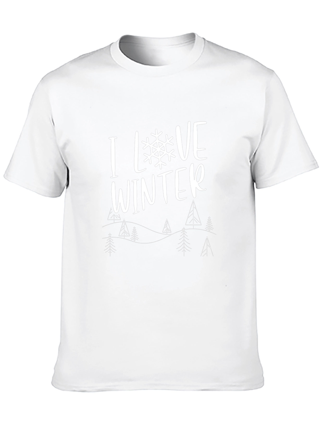 I Love Winter Graphic Tee - Black Cotton Blend