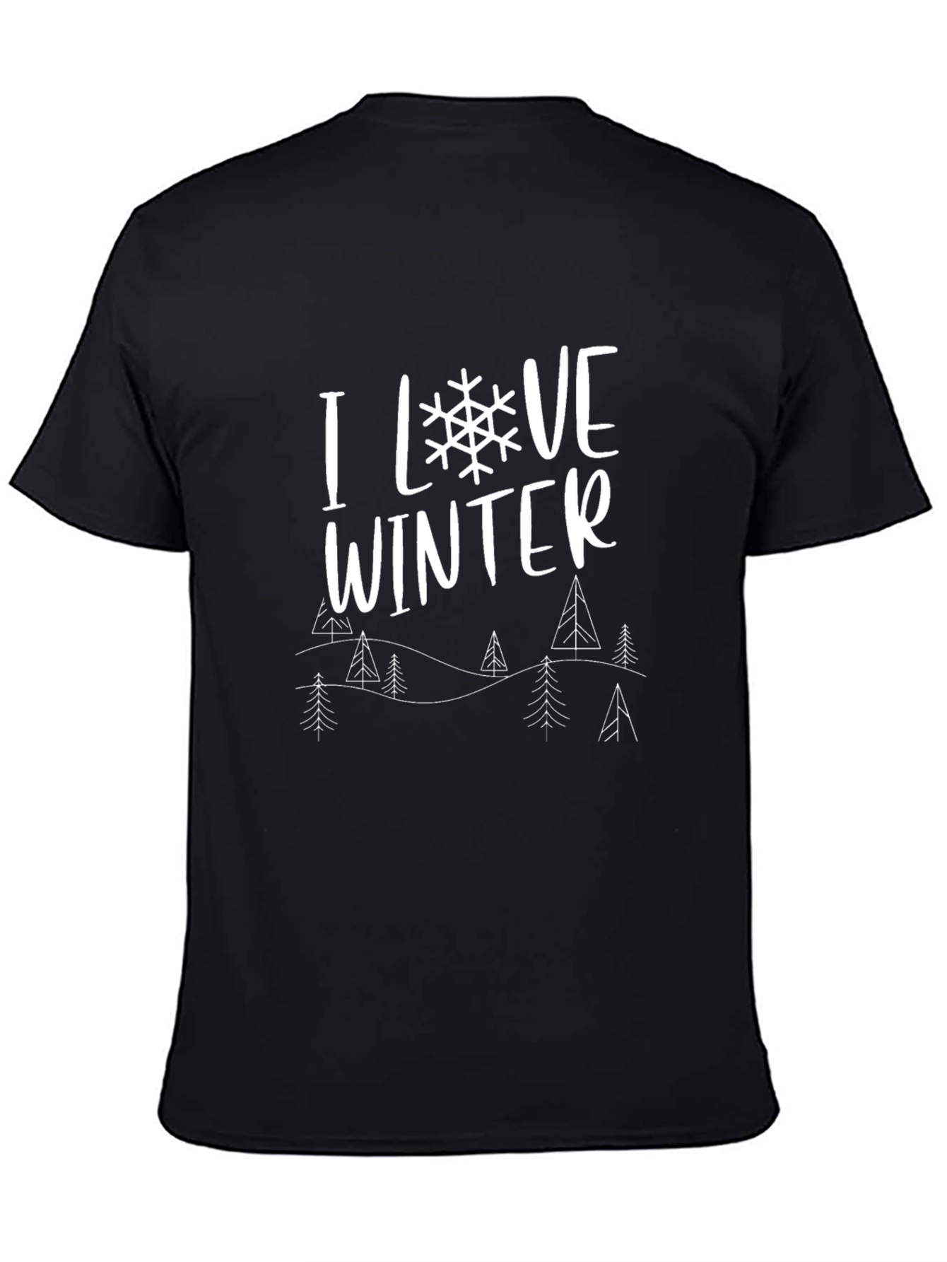 I Love Winter Graphic Tee - Black Cotton Blend