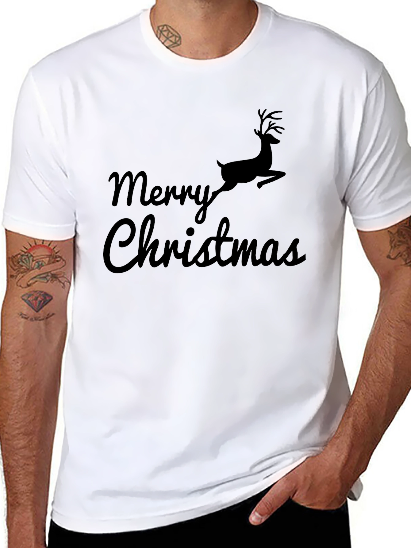Festive Christmas T-Shirt with Reindeer Design