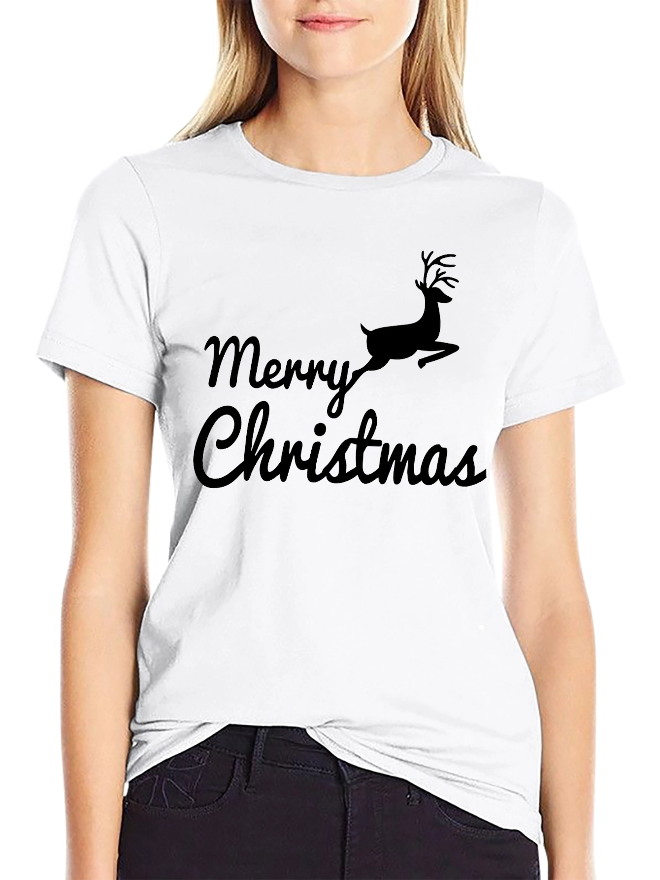 Festive Christmas T-Shirt with Reindeer Design