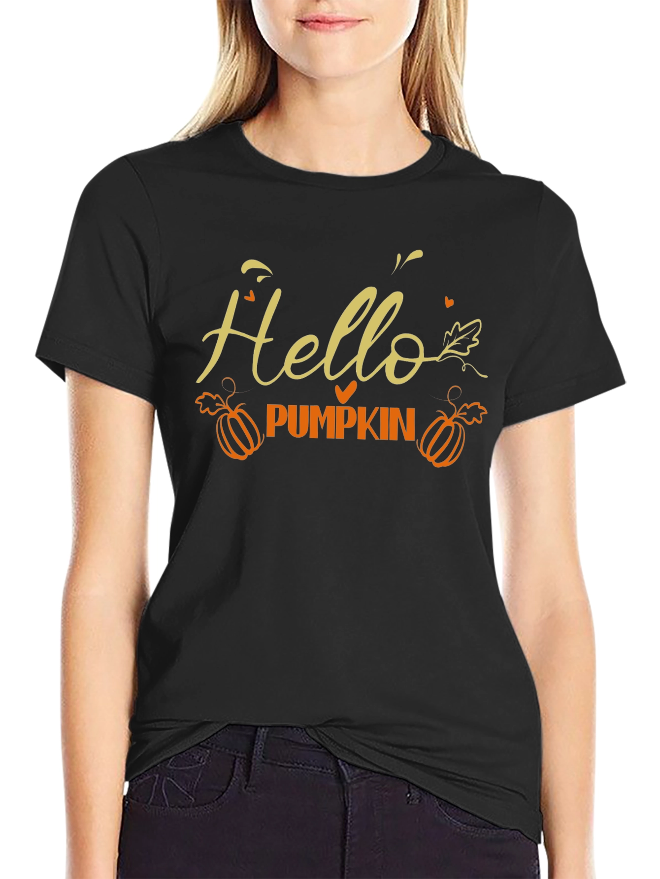 Hello Pumpkin Graphic Tee - Fall T-Shirt