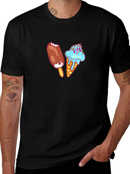 Ice Cream Graphic Tee - Black