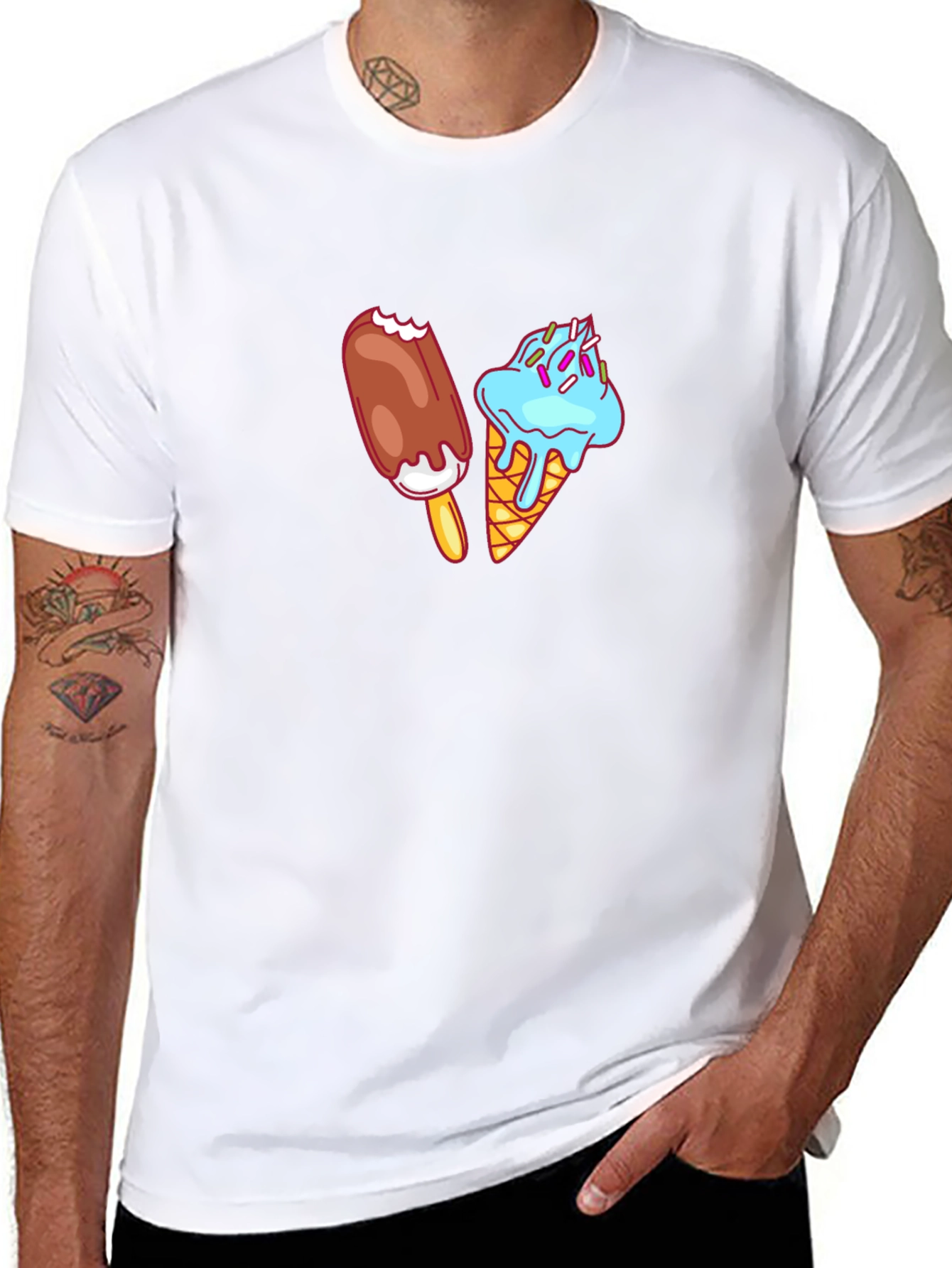 Ice Cream Graphic Tee - Black