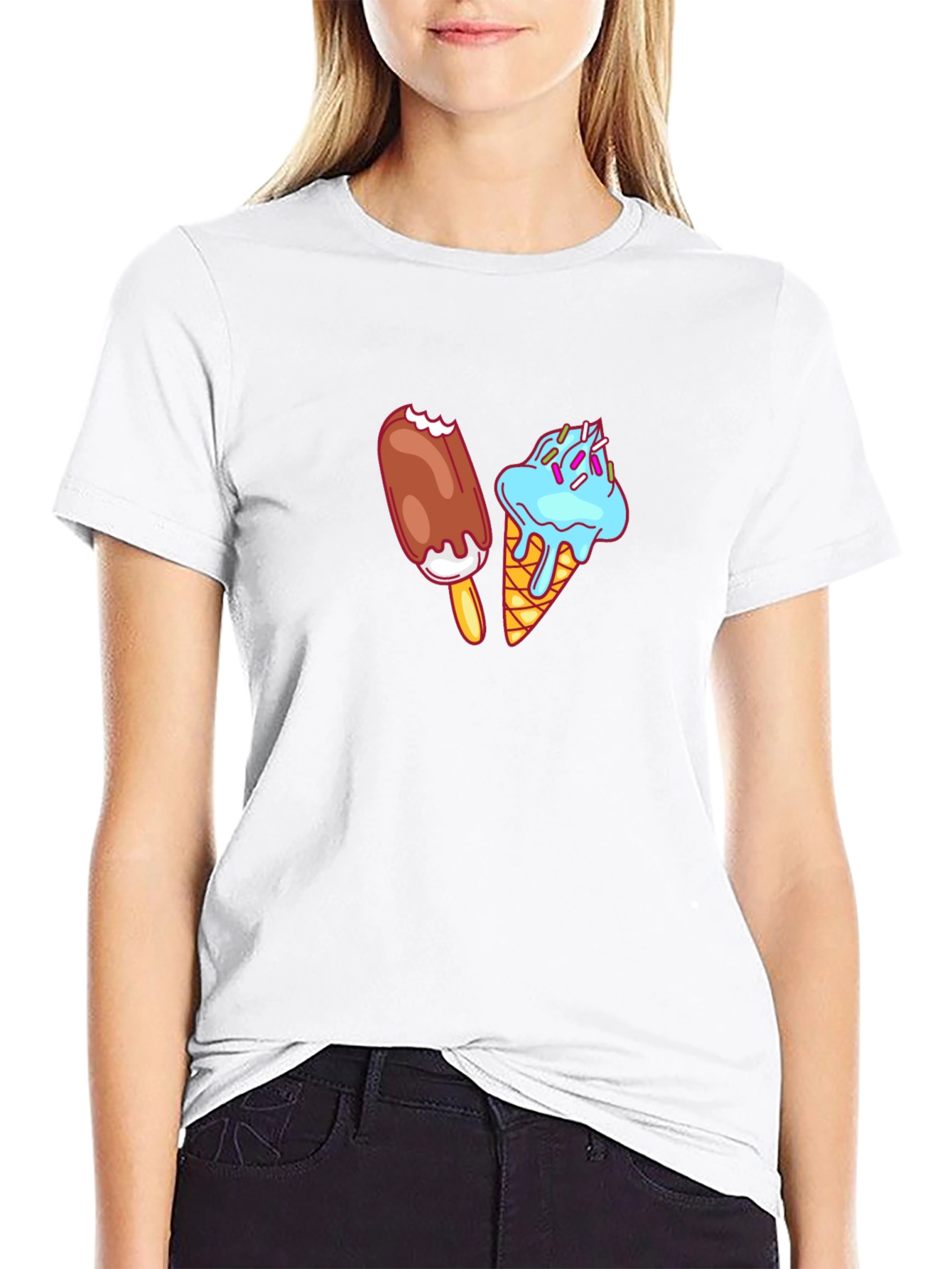Ice Cream Graphic Tee - Black