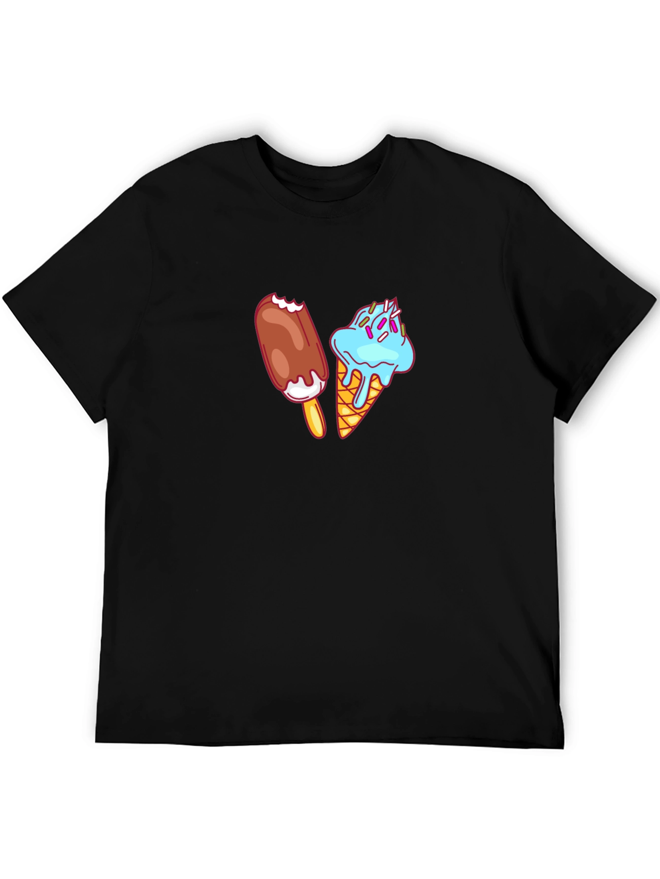 Ice Cream Graphic Tee - Black