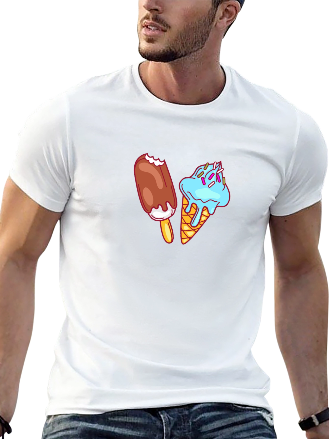 Ice Cream Graphic Tee - Black