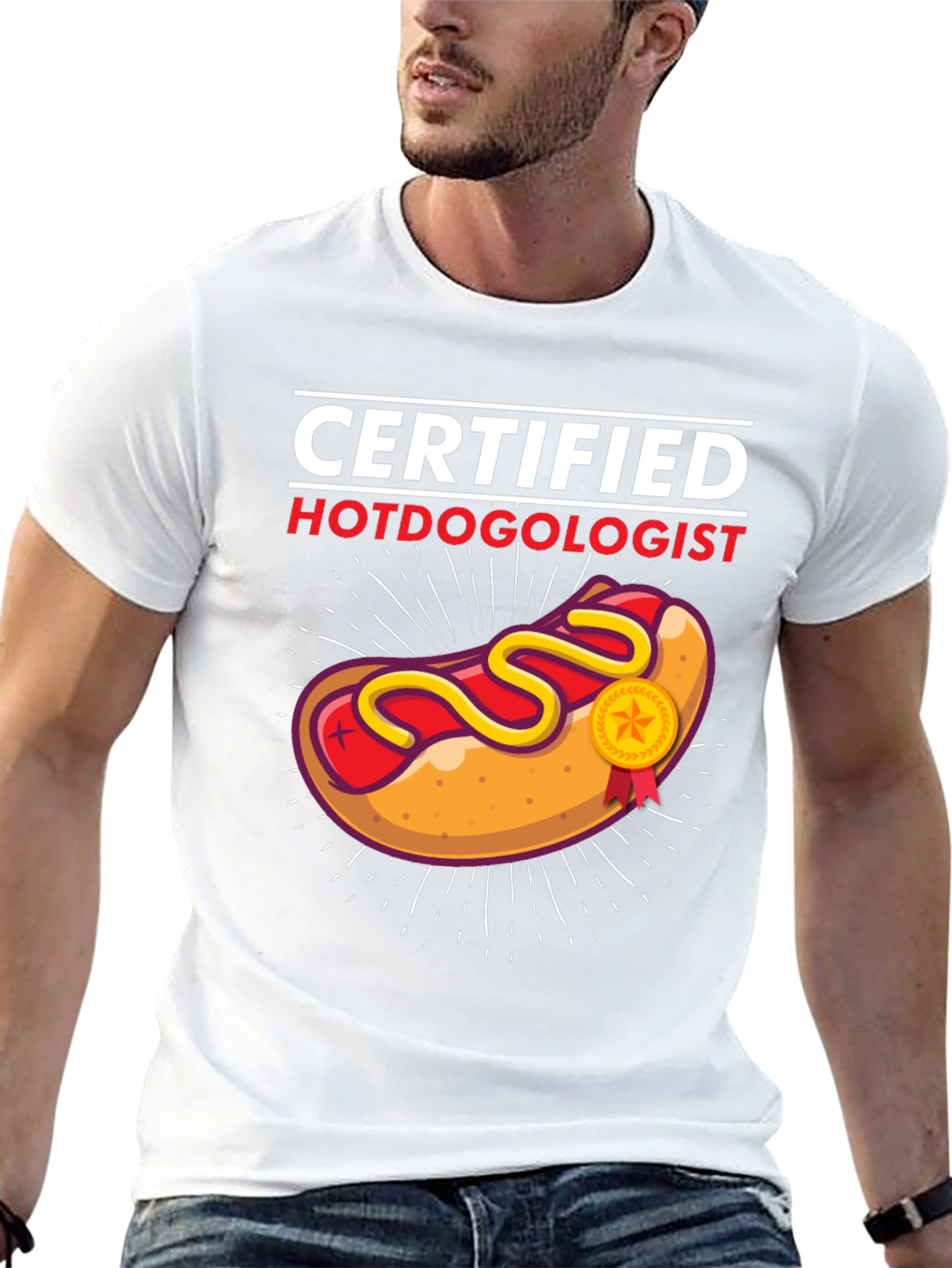 Certified Hotdogologist Black Graphic T-Shirt