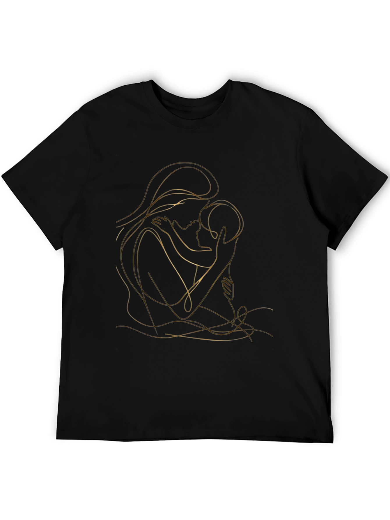 Elegant Mother & Child Line Art Graphic Tee