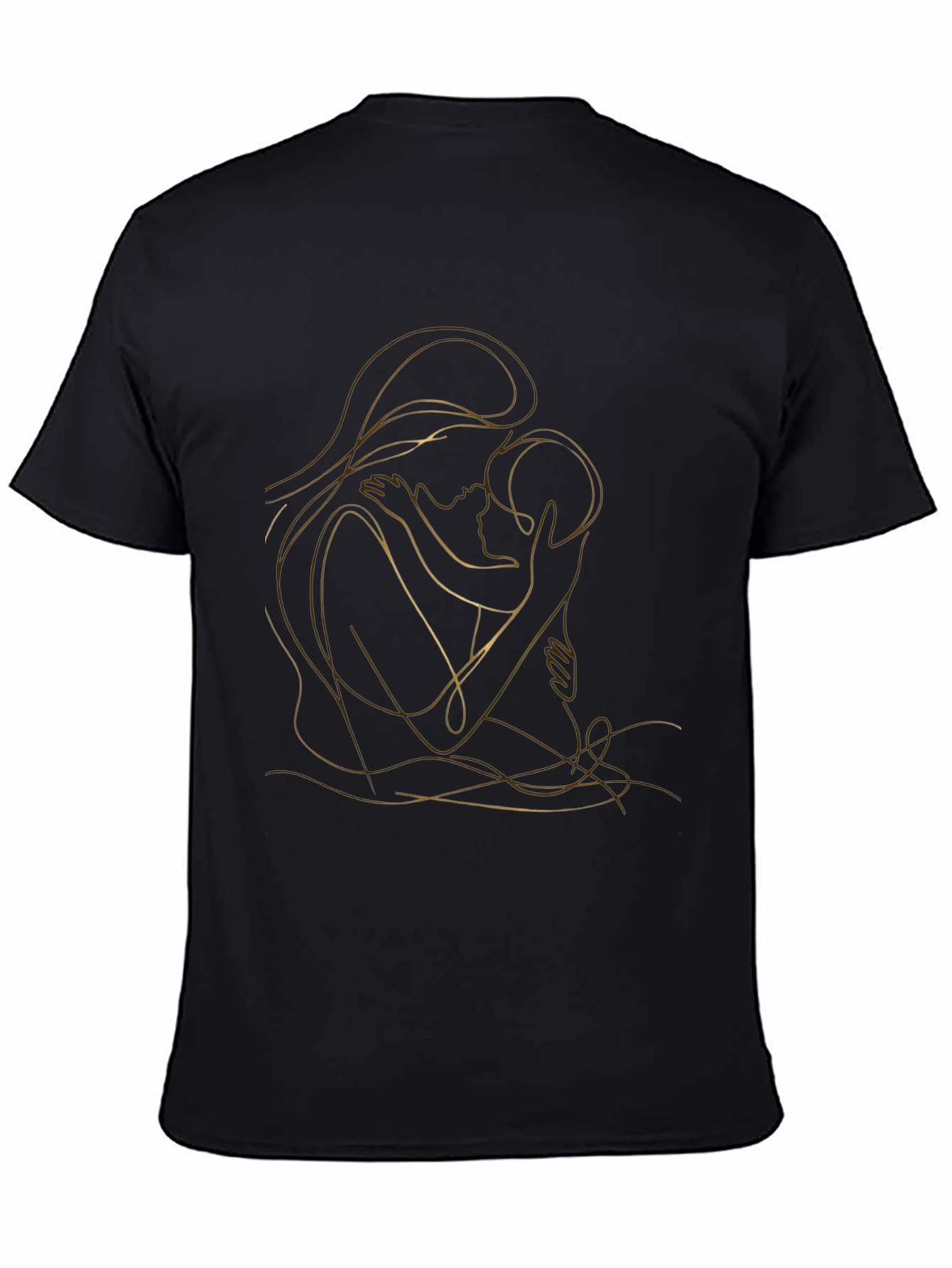 Elegant Mother & Child Line Art Graphic Tee
