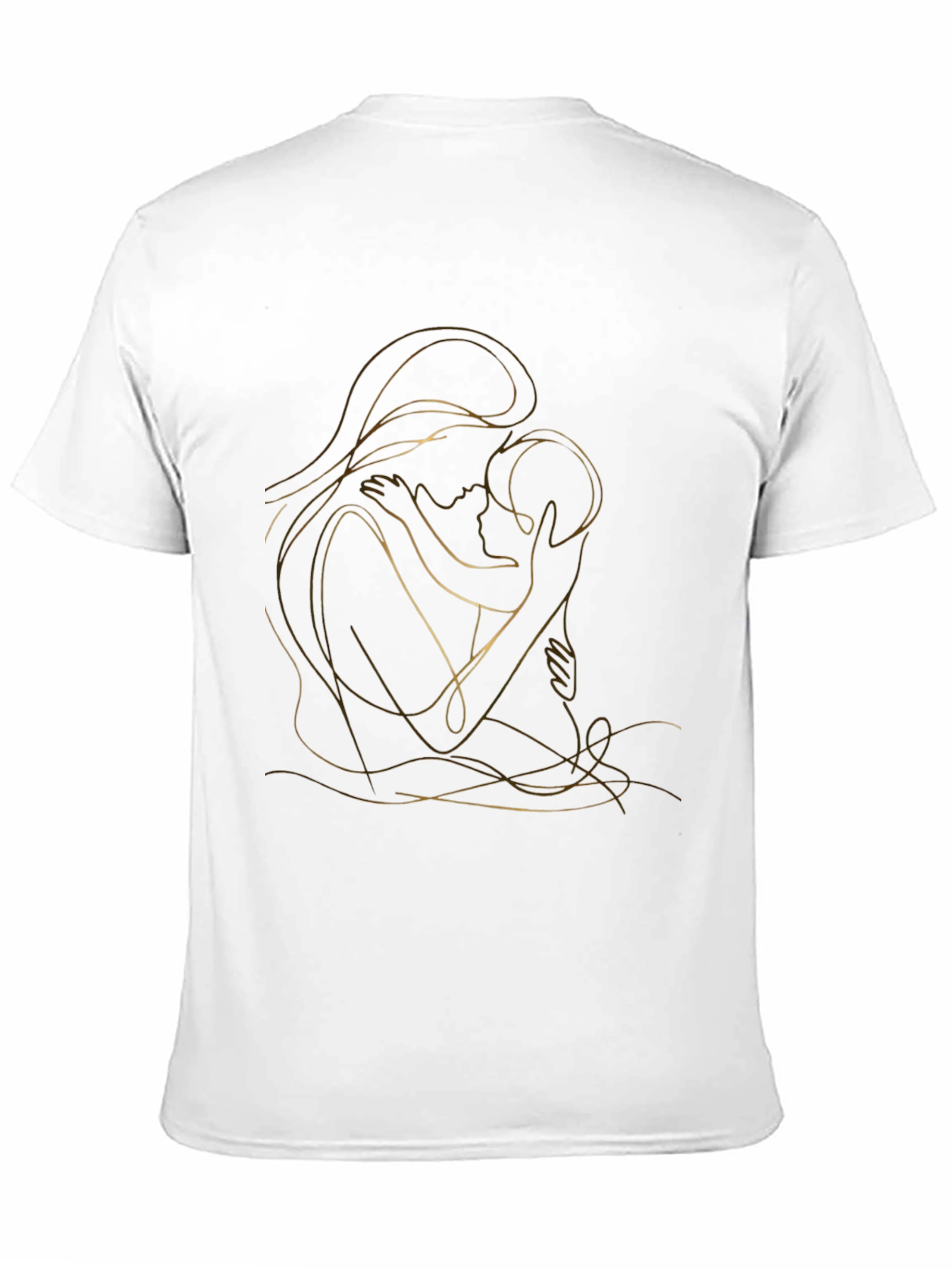 Elegant Mother & Child Line Art Graphic Tee