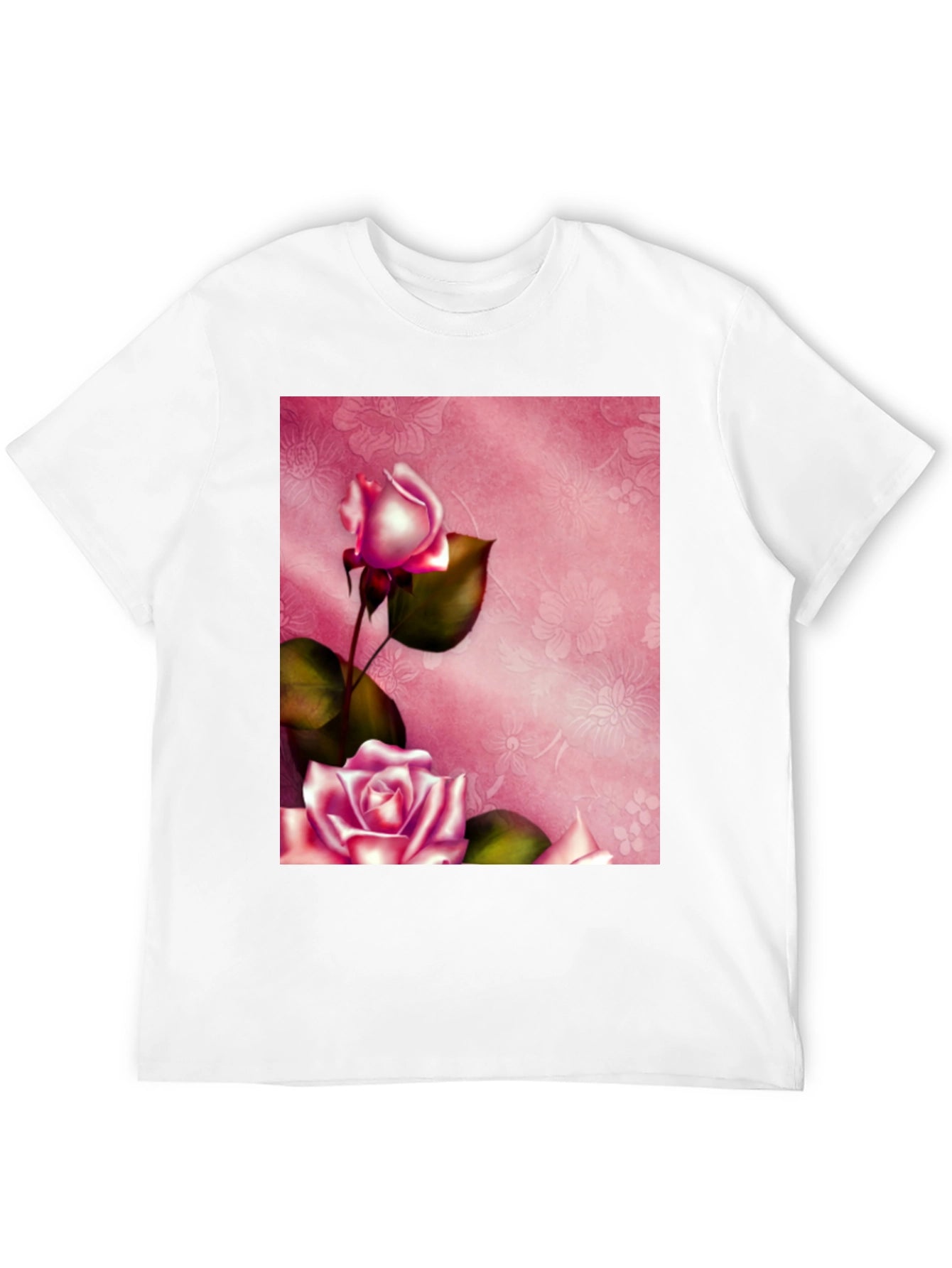Floral Roses Graphic Tee - Stylish Blossom Design