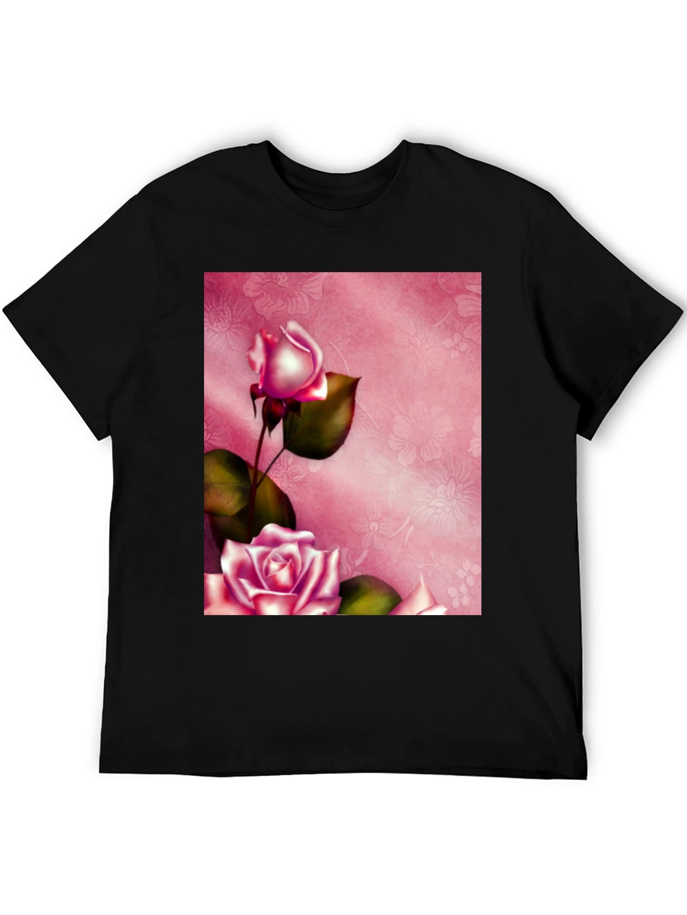 Floral Roses Graphic Tee - Stylish Blossom Design