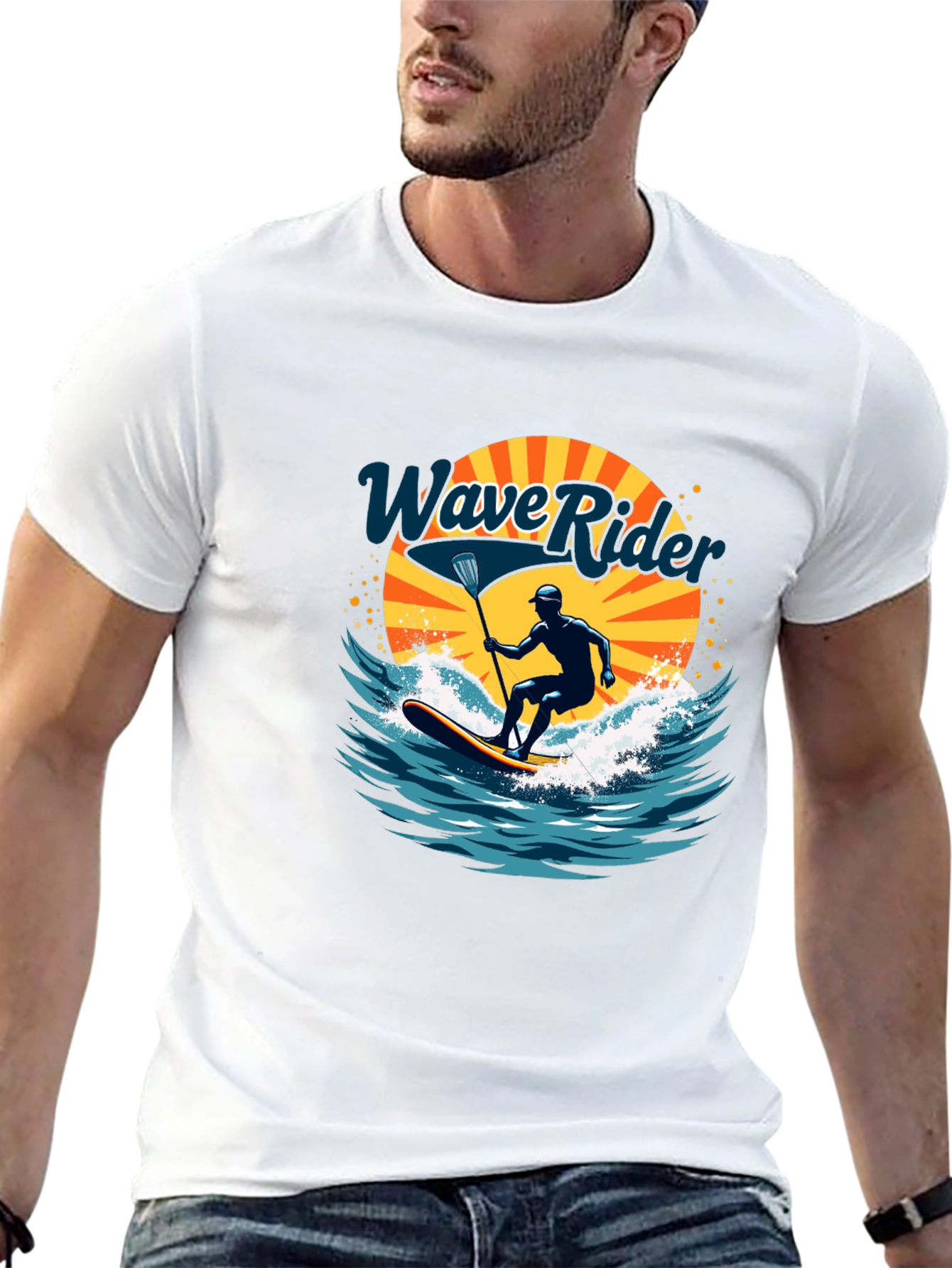 Wave Rider Graphic Tee - Paddle Boarding Design