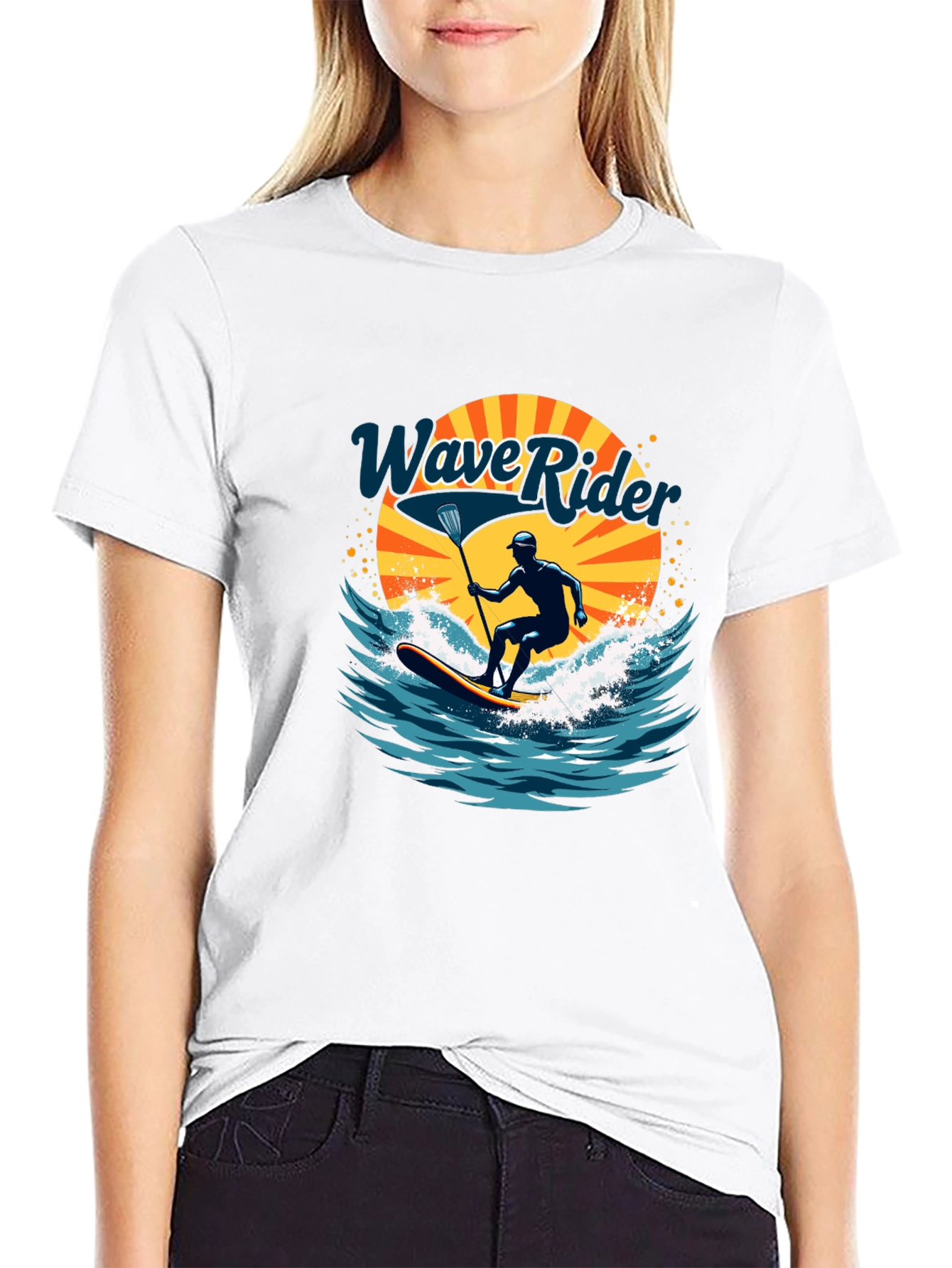 Wave Rider Graphic Tee - Paddle Boarding Design