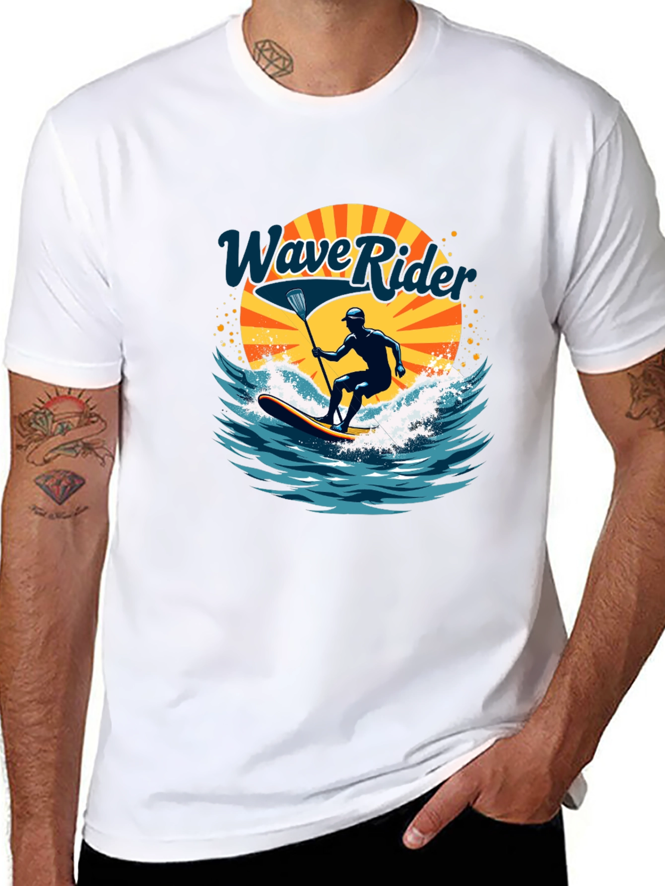 Wave Rider Graphic Tee - Paddle Boarding Design