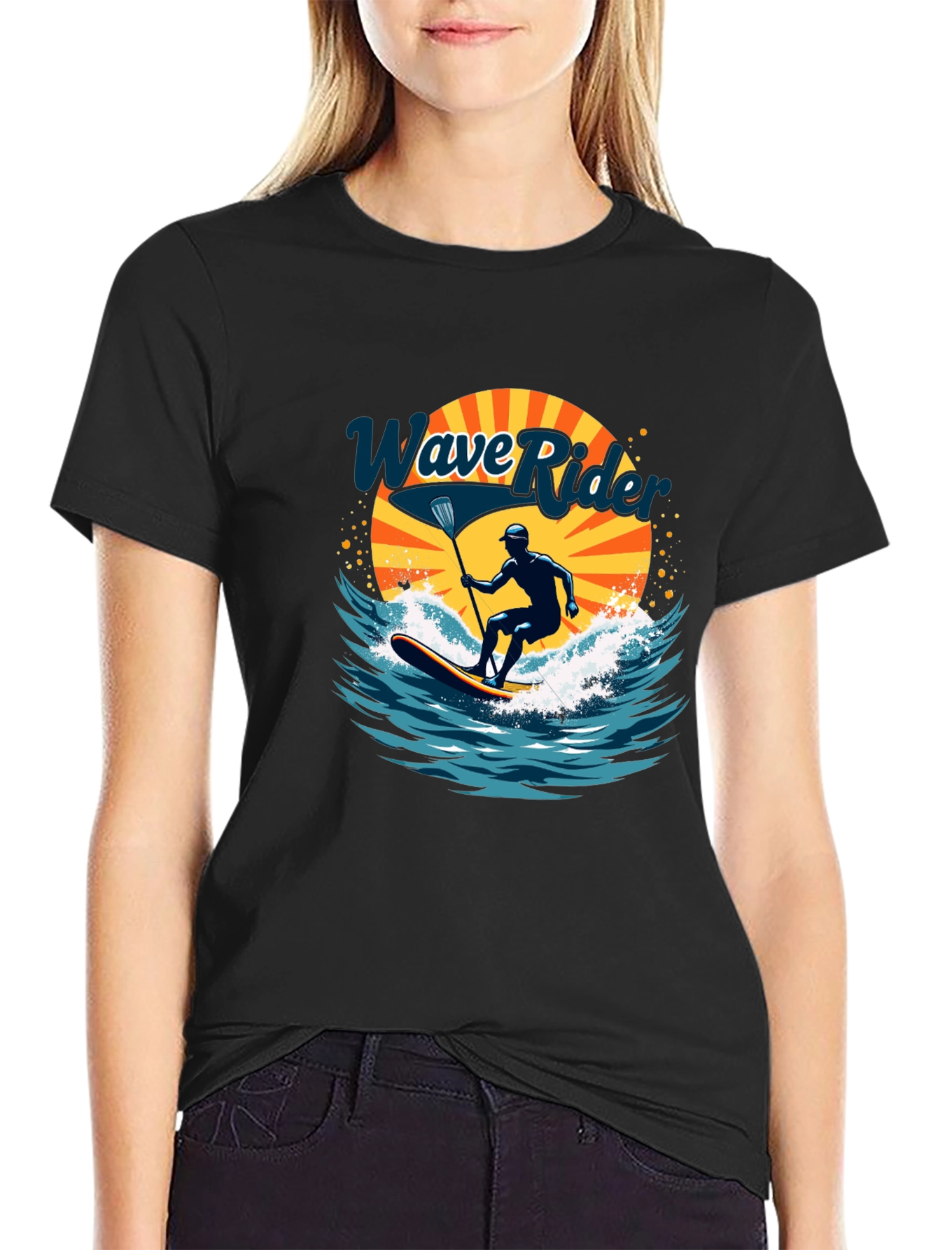 Wave Rider Graphic Tee - Paddle Boarding Design