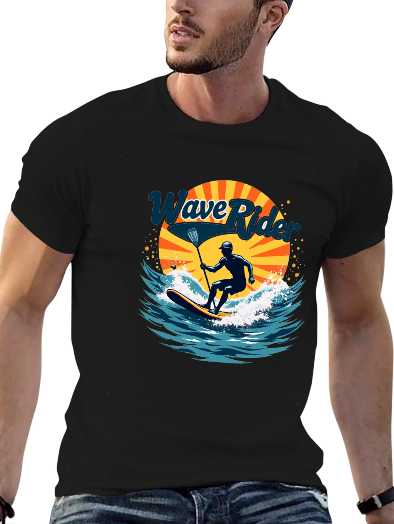 Wave Rider Graphic Tee - Paddle Boarding Design