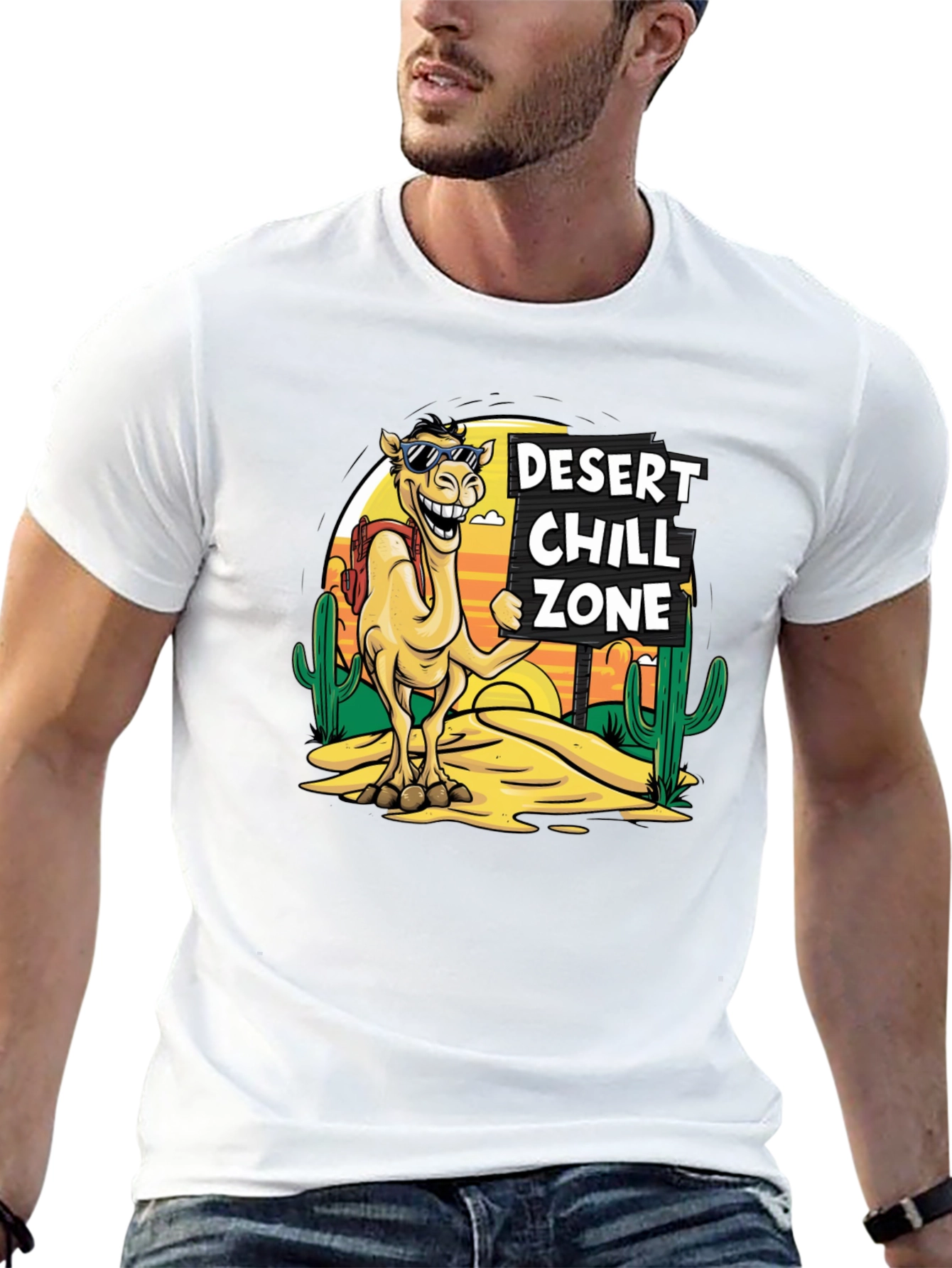 Desert Chill Zone Camel T-Shirt - Black