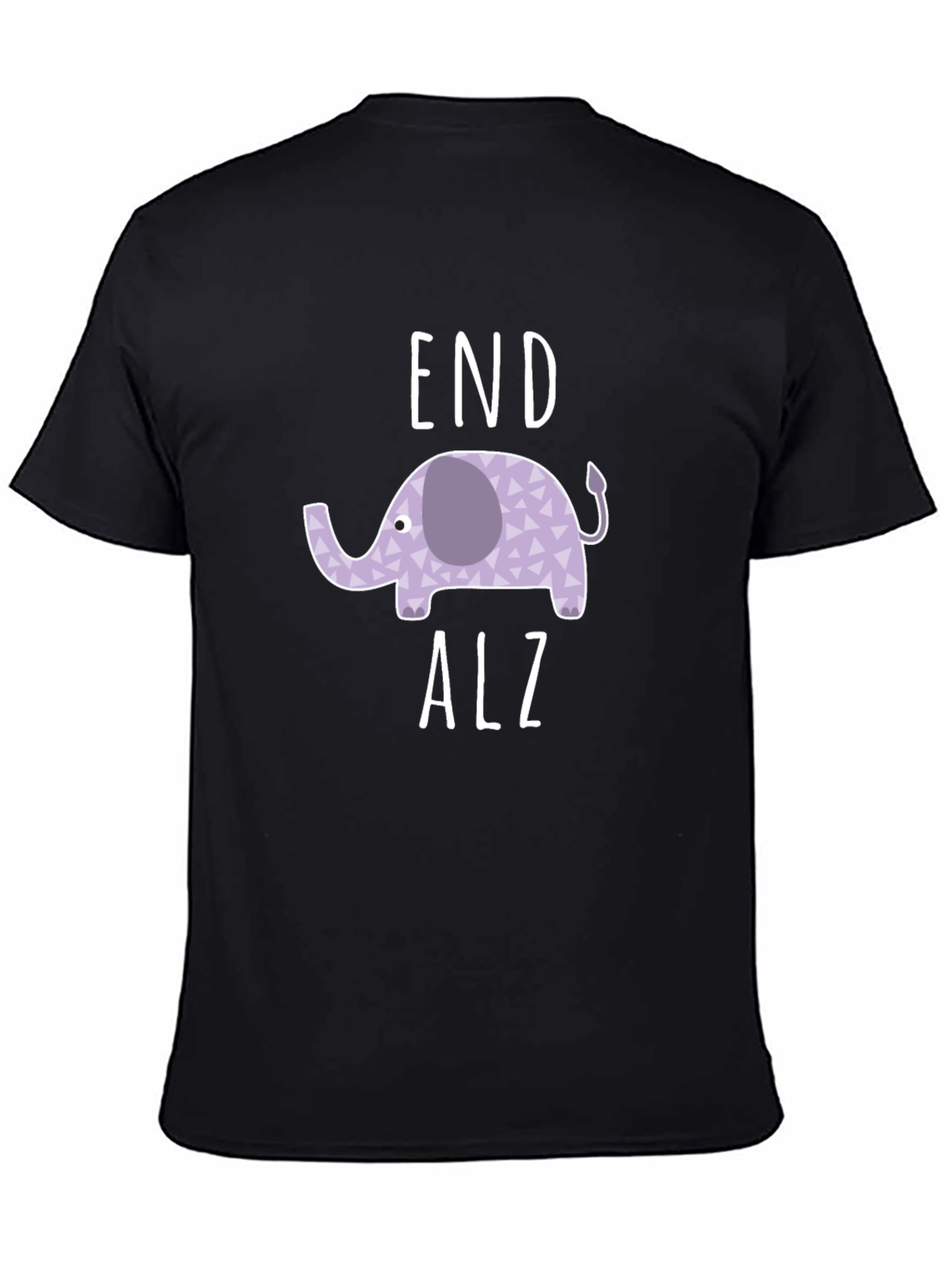 End Alz Elephant T-Shirt - Black