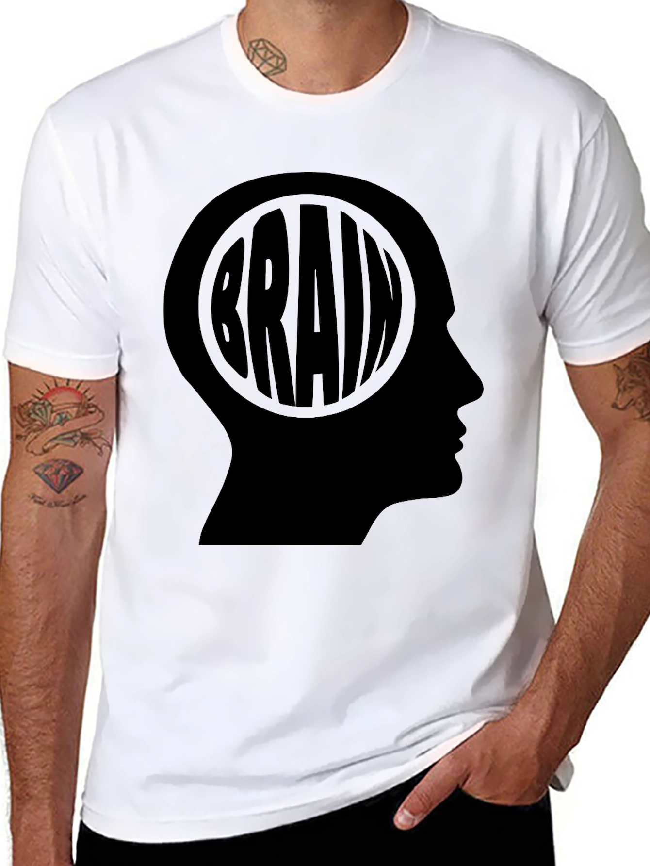 Brain Silhouette T-Shirt - Smart Thinking Tee