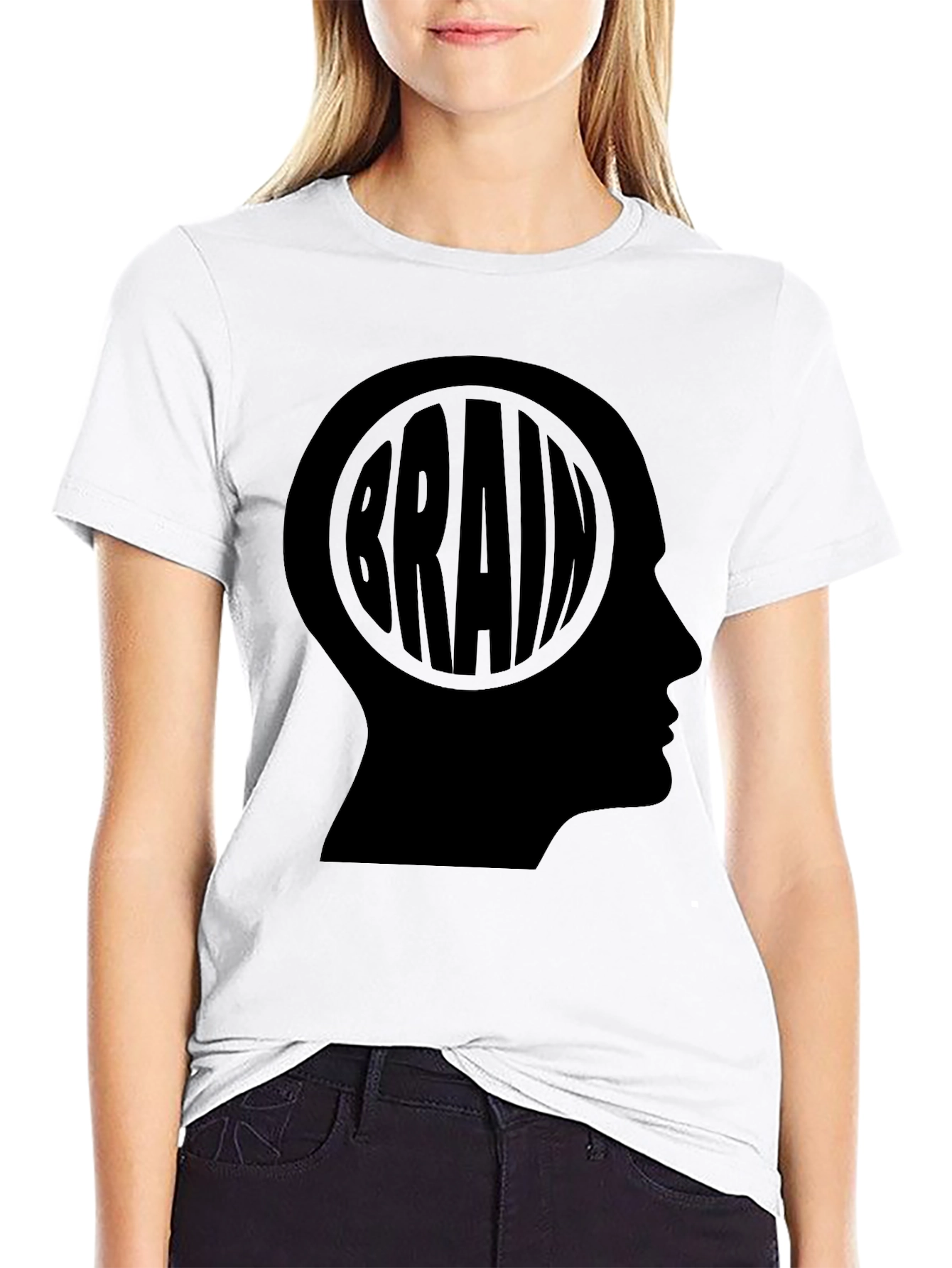 Brain Silhouette T-Shirt - Smart Thinking Tee