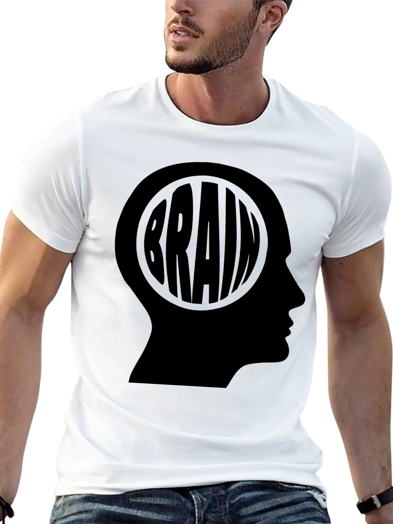 Brain Silhouette T-Shirt - Smart Thinking Tee