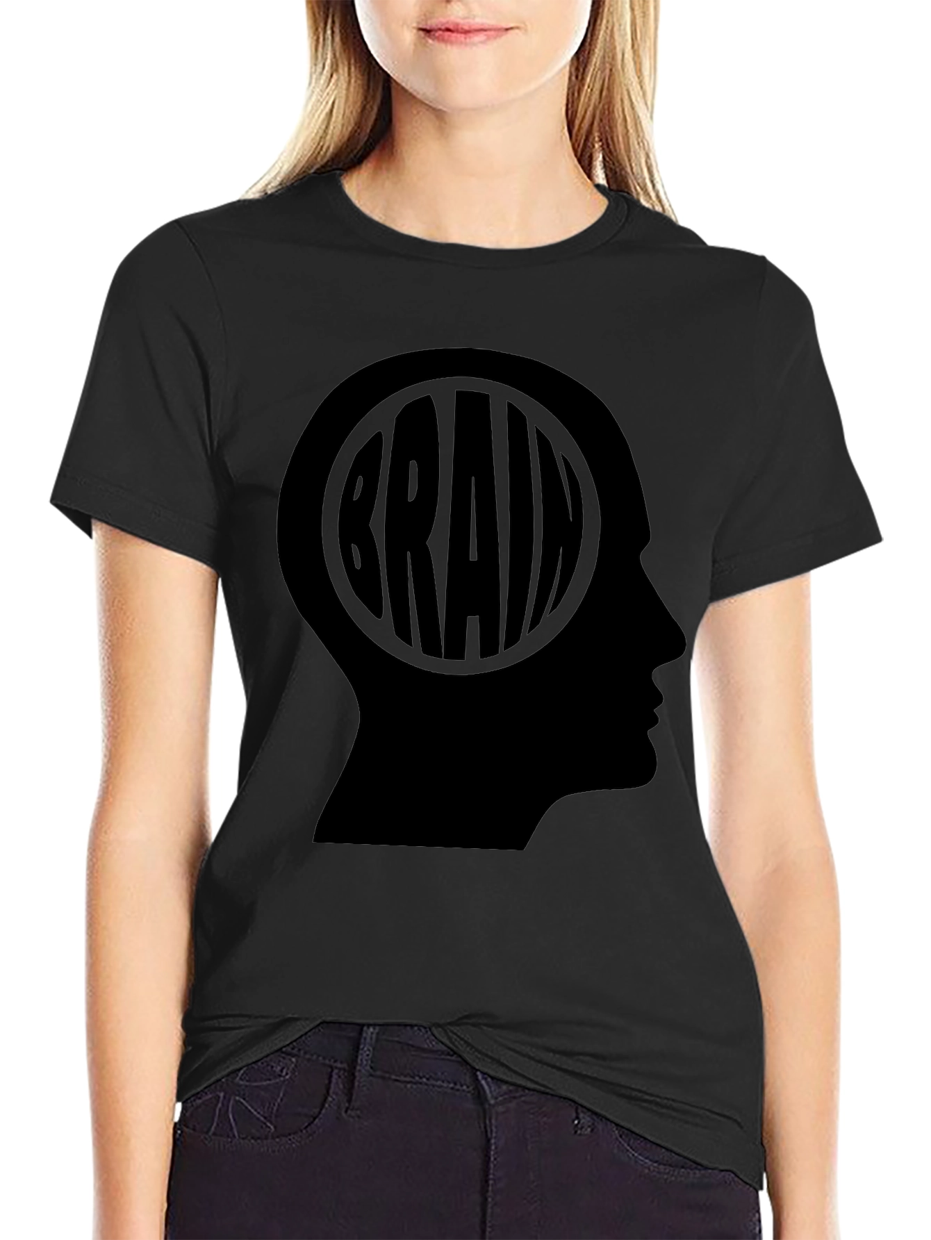 Brain Silhouette T-Shirt - Smart Thinking Tee