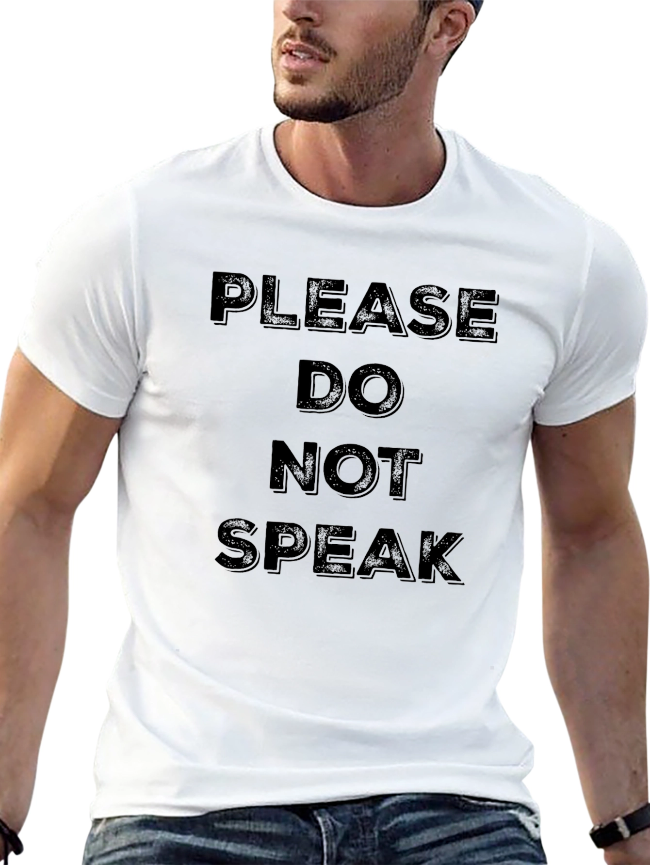 Please Do Not Speak Graphic Tee - Black