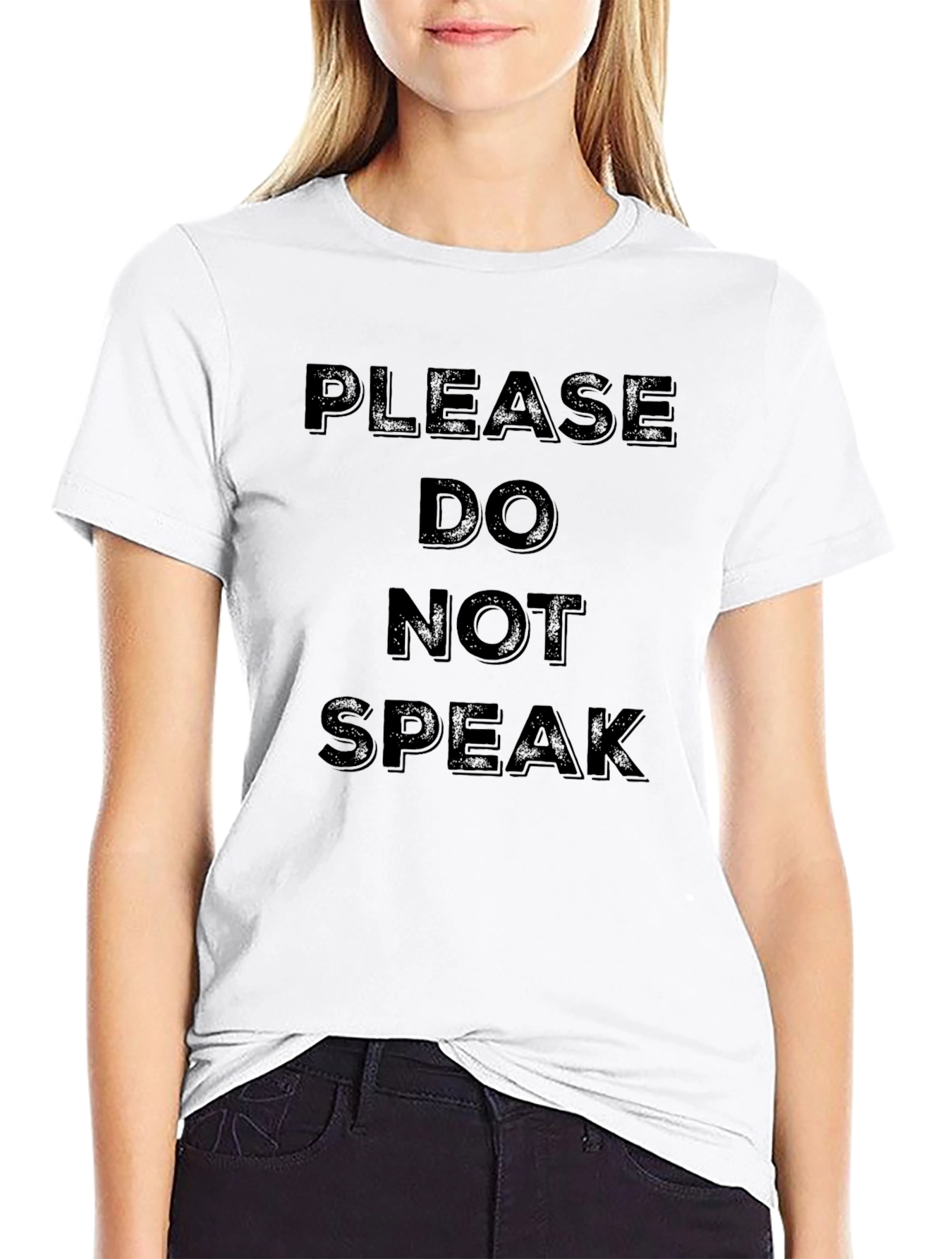 Please Do Not Speak Graphic Tee - Black