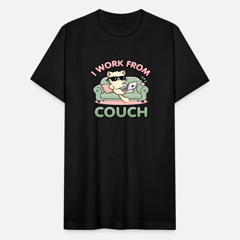 I Work From Couch – Lazy Cat Remote Worker Design