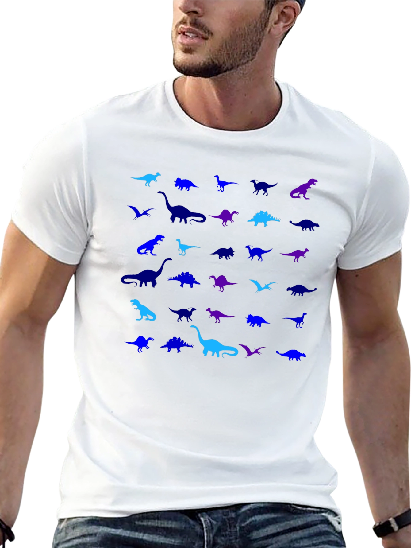 Dinosaur Pattern Graphic Tee Shirt