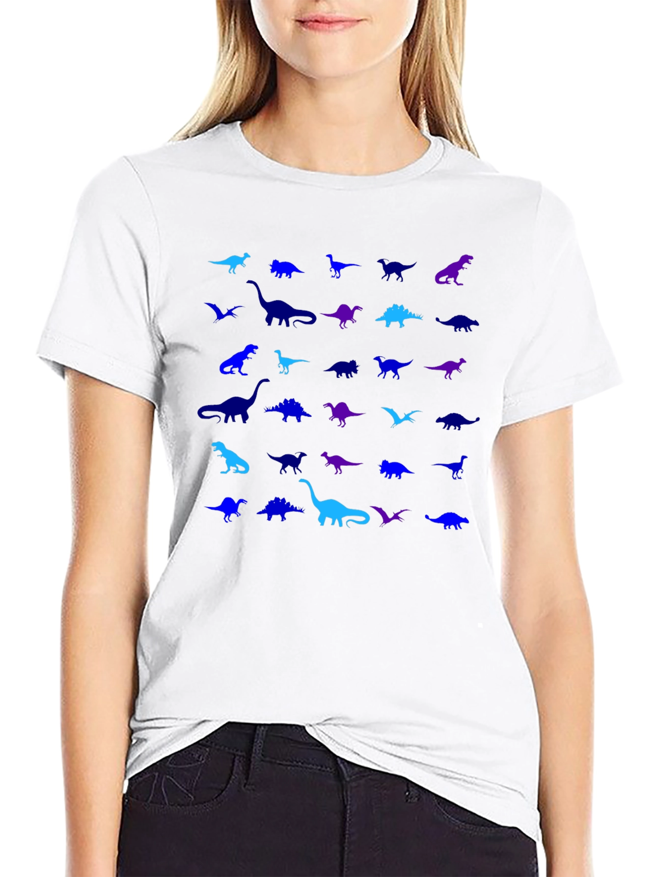 Dinosaur Pattern Graphic Tee Shirt