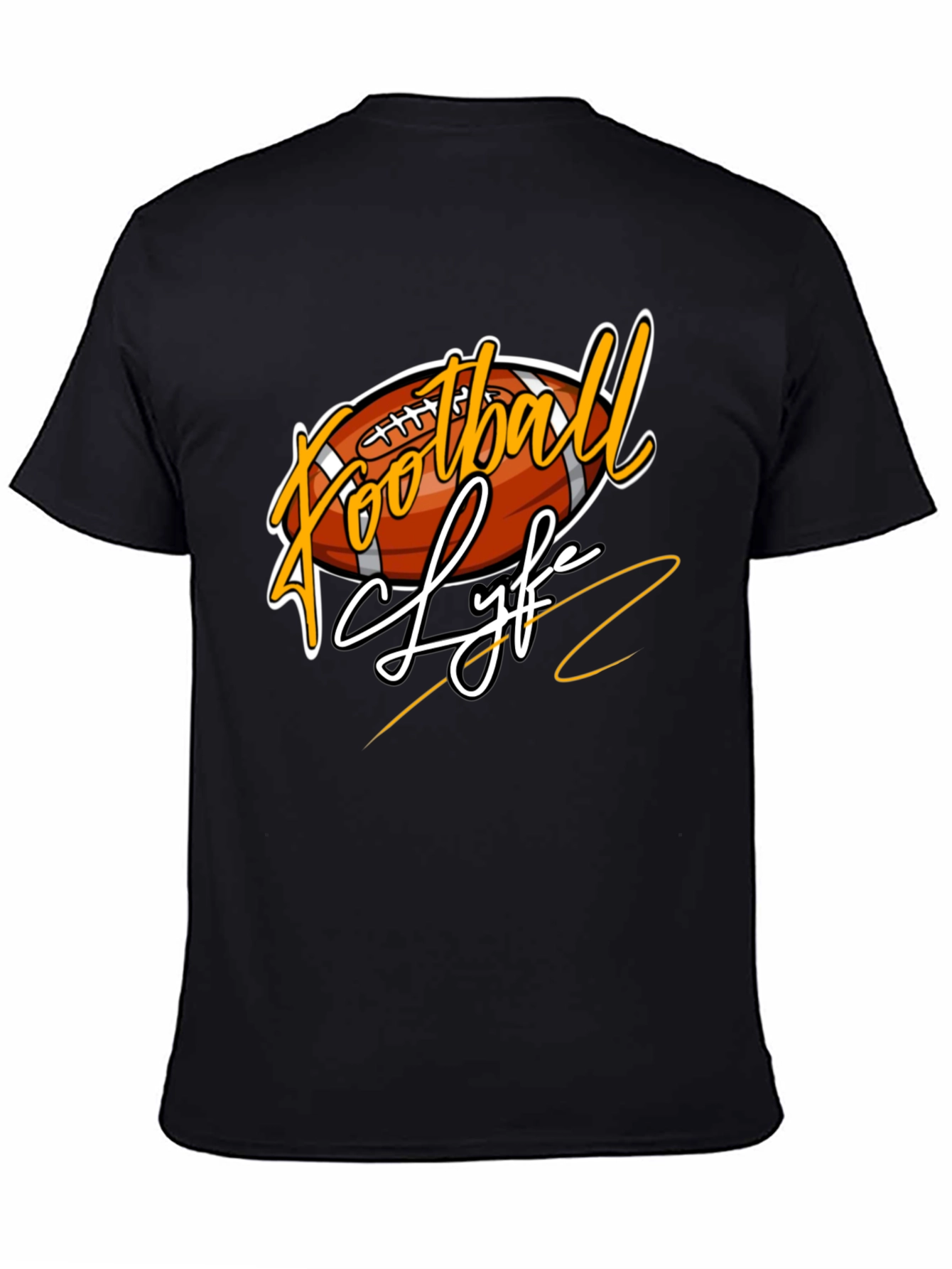 Football Life Graphic Tee - Black Casual Shirt