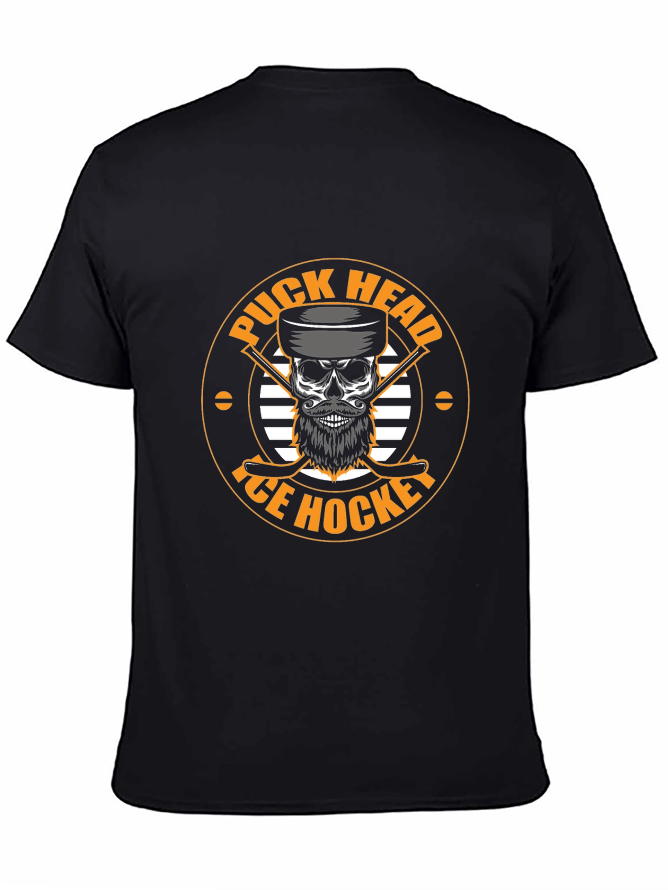 Puck Head Ice Hockey Skull Graphic Tee