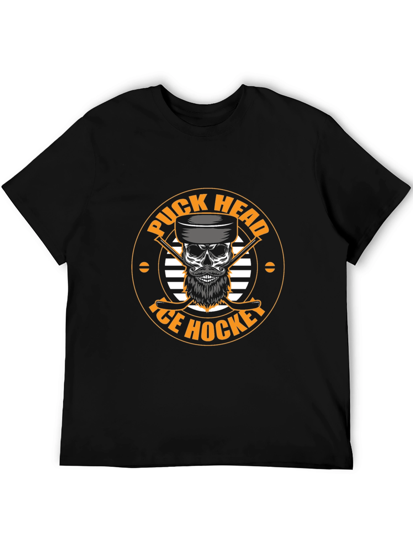 Puck Head Ice Hockey Skull Graphic Tee