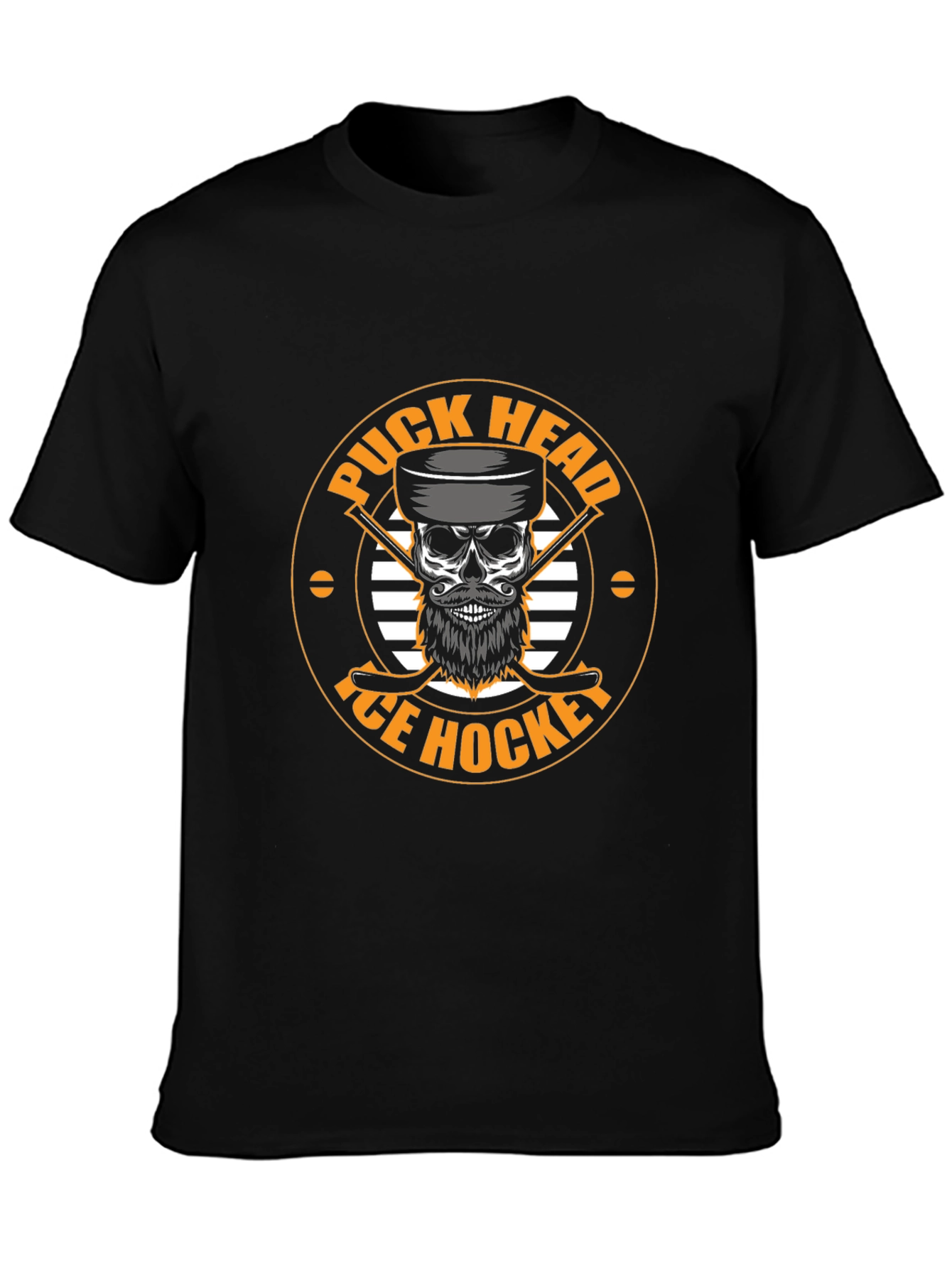 Puck Head Ice Hockey Skull Graphic Tee