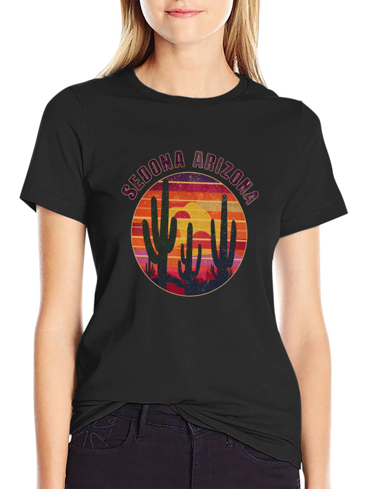 Sedona Arizona Cactus Sunset T-Shirt