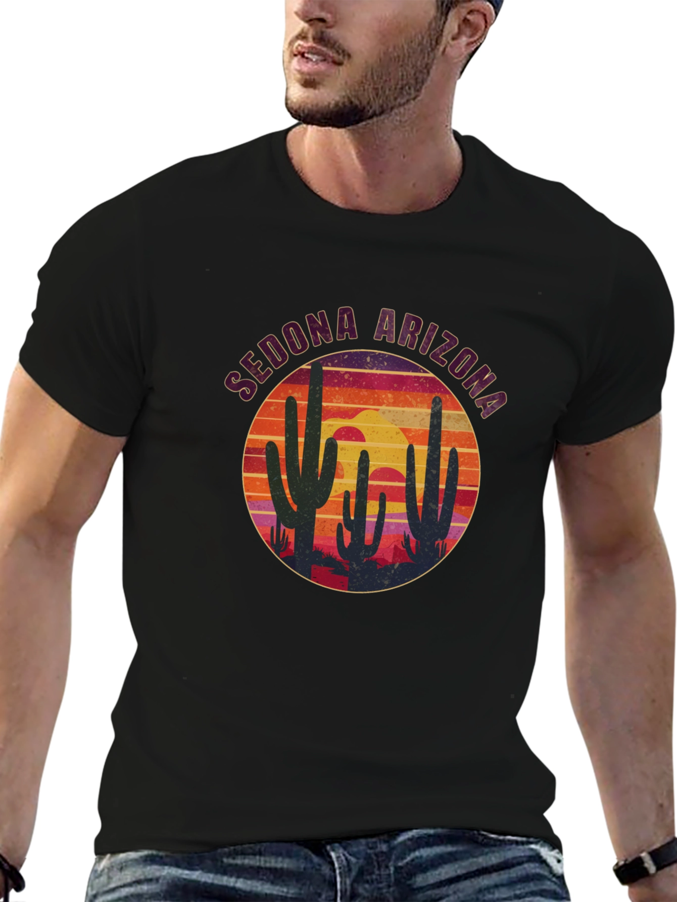 Sedona Arizona Cactus Sunset T-Shirt