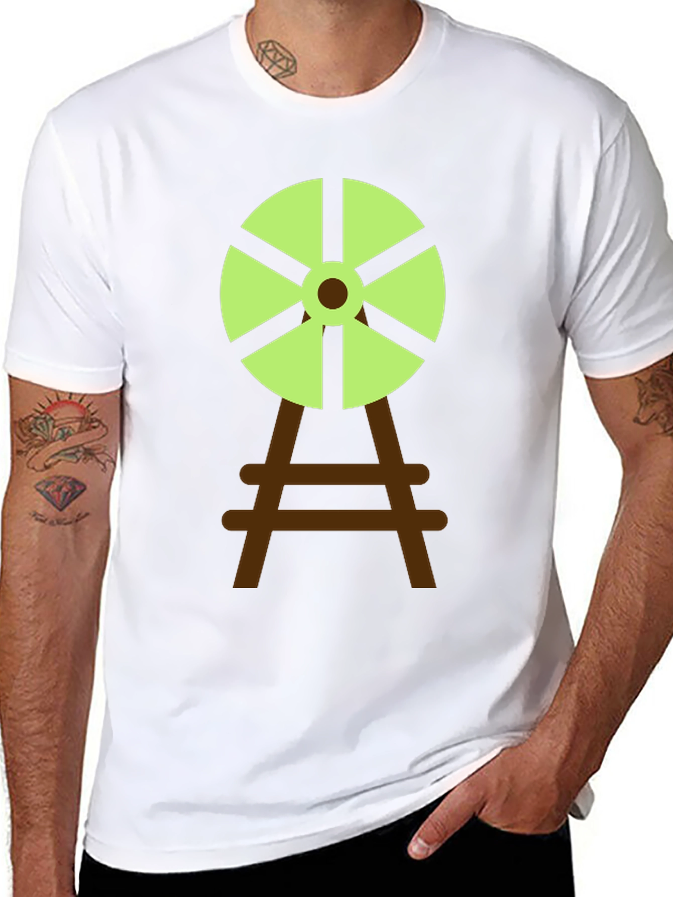 Windmill Graphic Tee - Black Cotton Blend