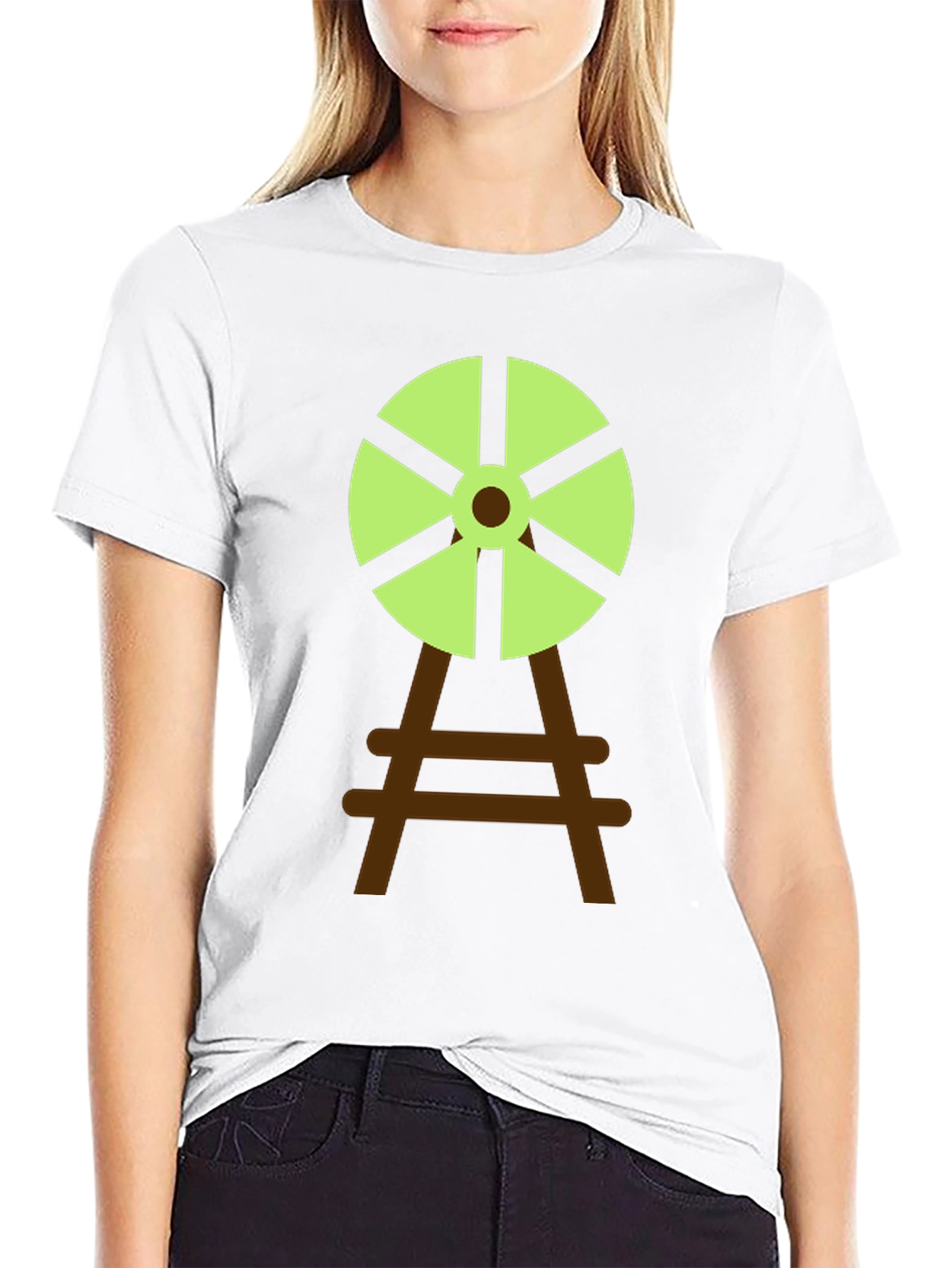 Windmill Graphic Tee - Black Cotton Blend