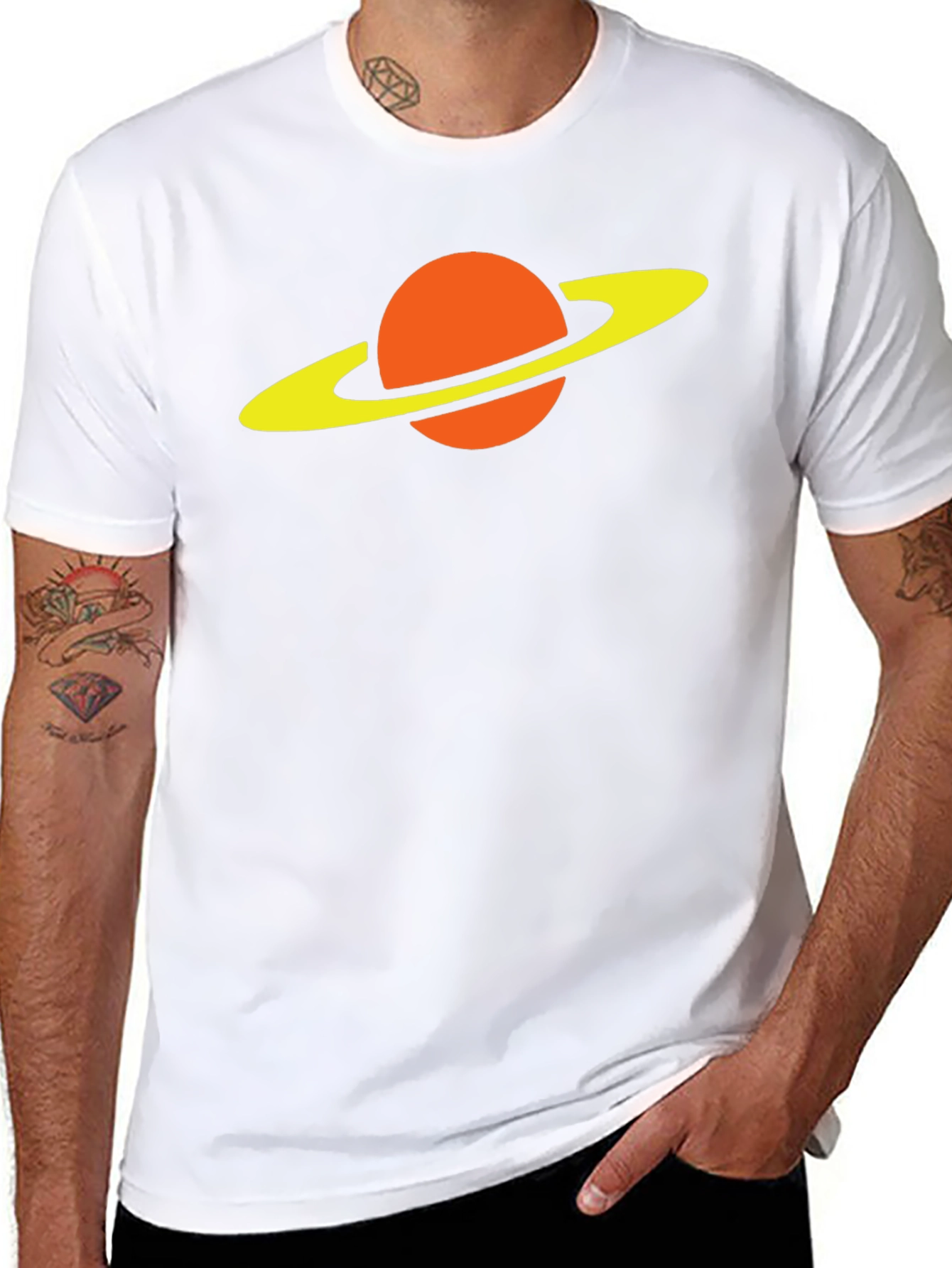 Saturn Graphic Tee - Retro Space Style