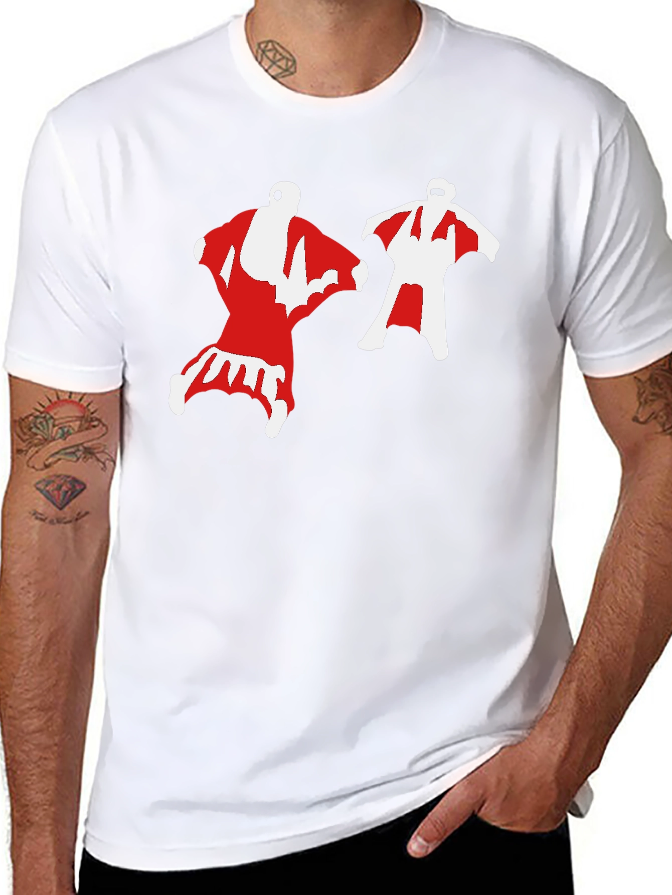 Wingsuit Skydivers Graphic Tee - Black Cotton T-Shirt